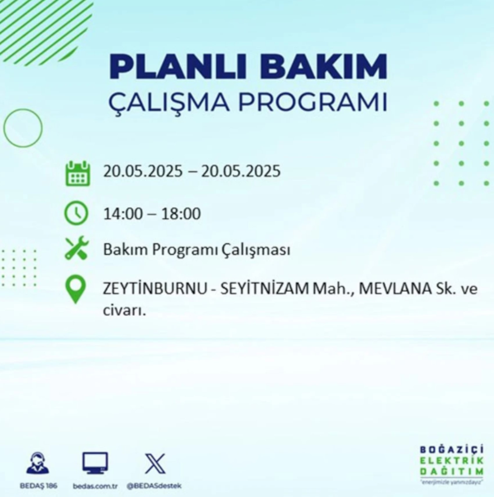 BEDAŞ paylaştı: İstanbul'da 20 Mayıs Salı günü elektrik kesintisi yaşanacak ilçeler