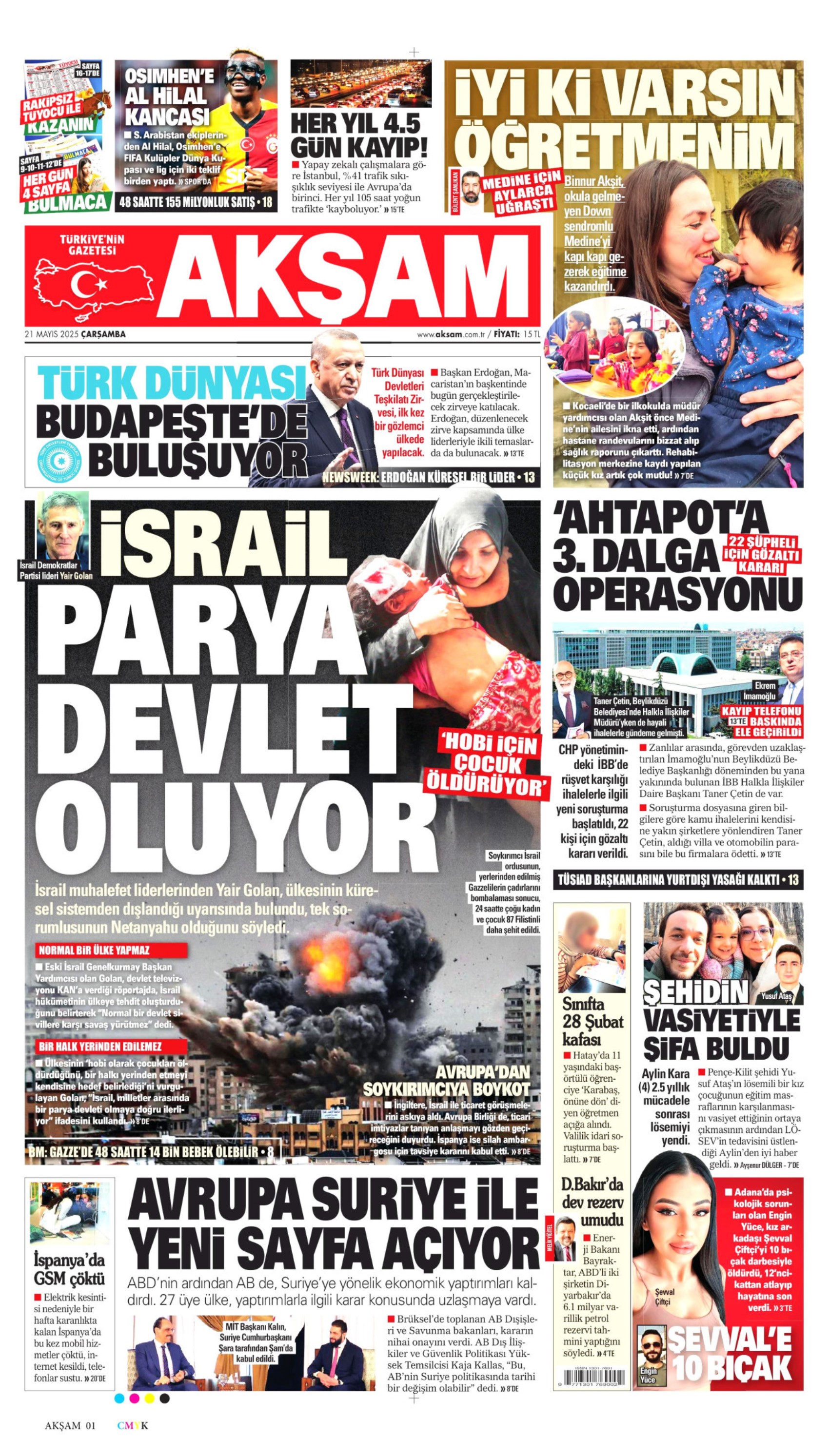 21 Mayıs 2025 gazete manşetleri: Gazeteler, İBB'ye yönelik 3. dalga operasyonunu nasıl gördü?