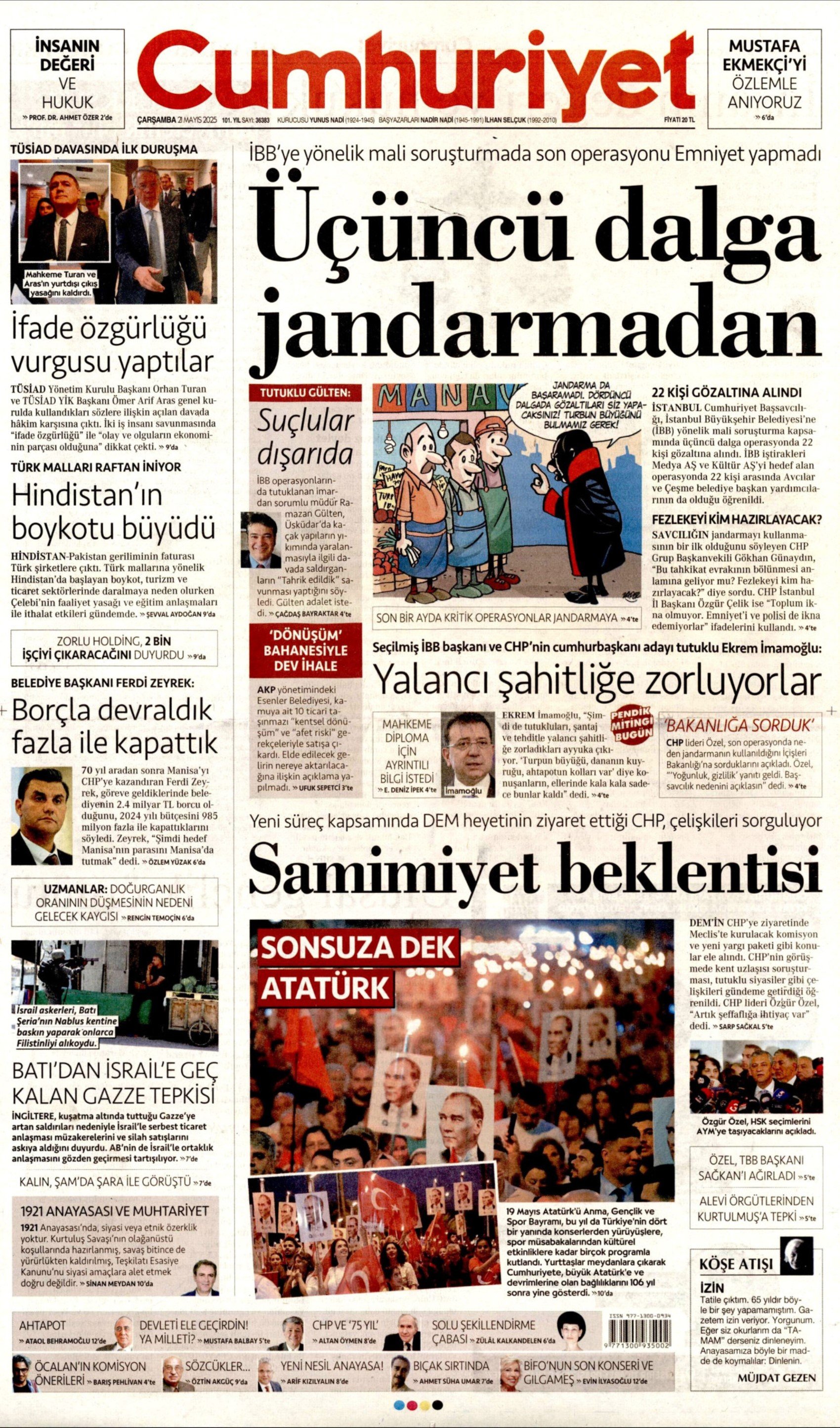 21 Mayıs 2025 gazete manşetleri: Gazeteler, İBB'ye yönelik 3. dalga operasyonunu nasıl gördü?