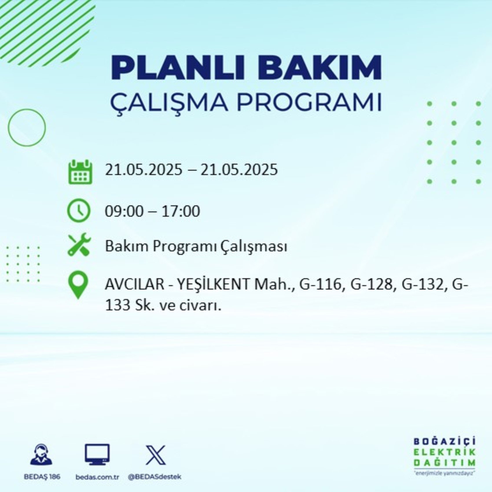 BEDAŞ paylaştı: İstanbul'da 21 Mayıs Çarşamba günü elektrik kesintisi yaşanacak ilçeler