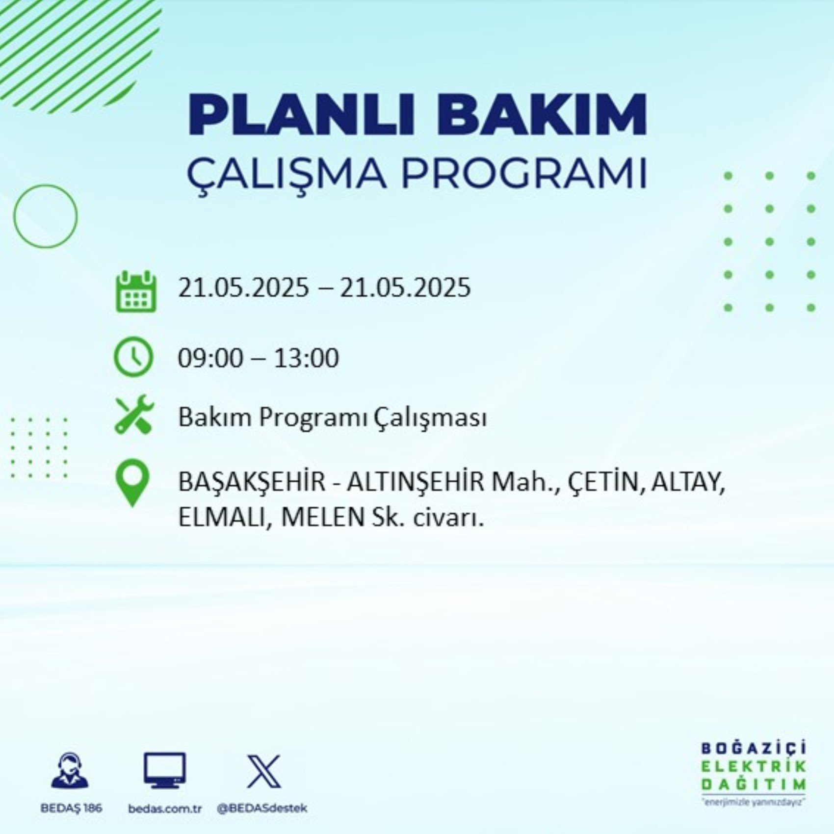 BEDAŞ paylaştı: İstanbul'da 21 Mayıs Çarşamba günü elektrik kesintisi yaşanacak ilçeler
