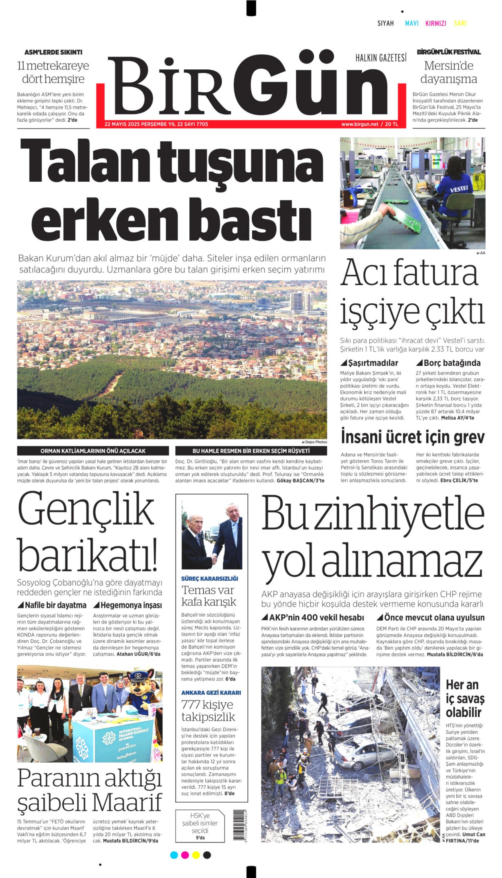 22 Mayıs 2025 gazete manşetleri
