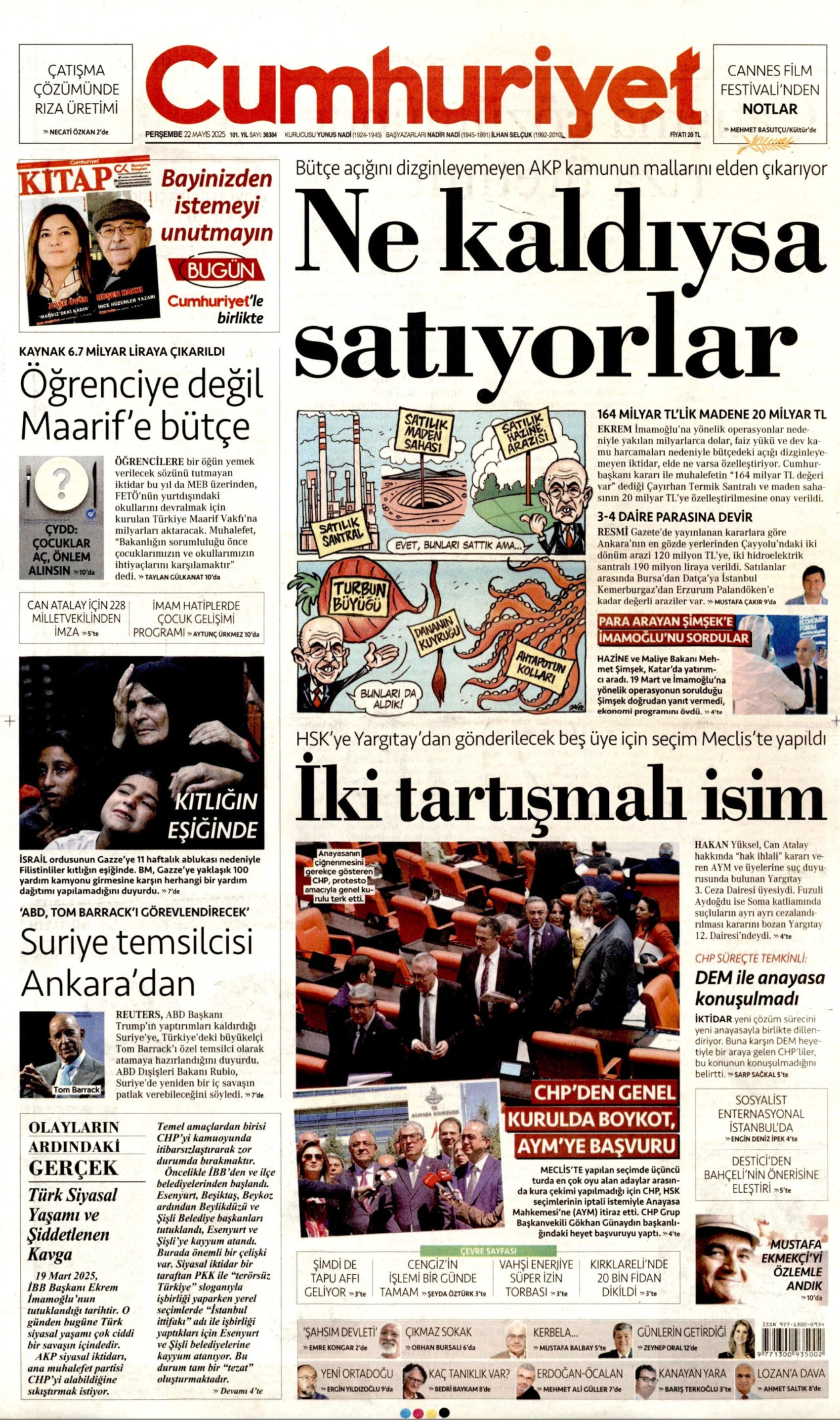 22 Mayıs 2025 gazete manşetleri
