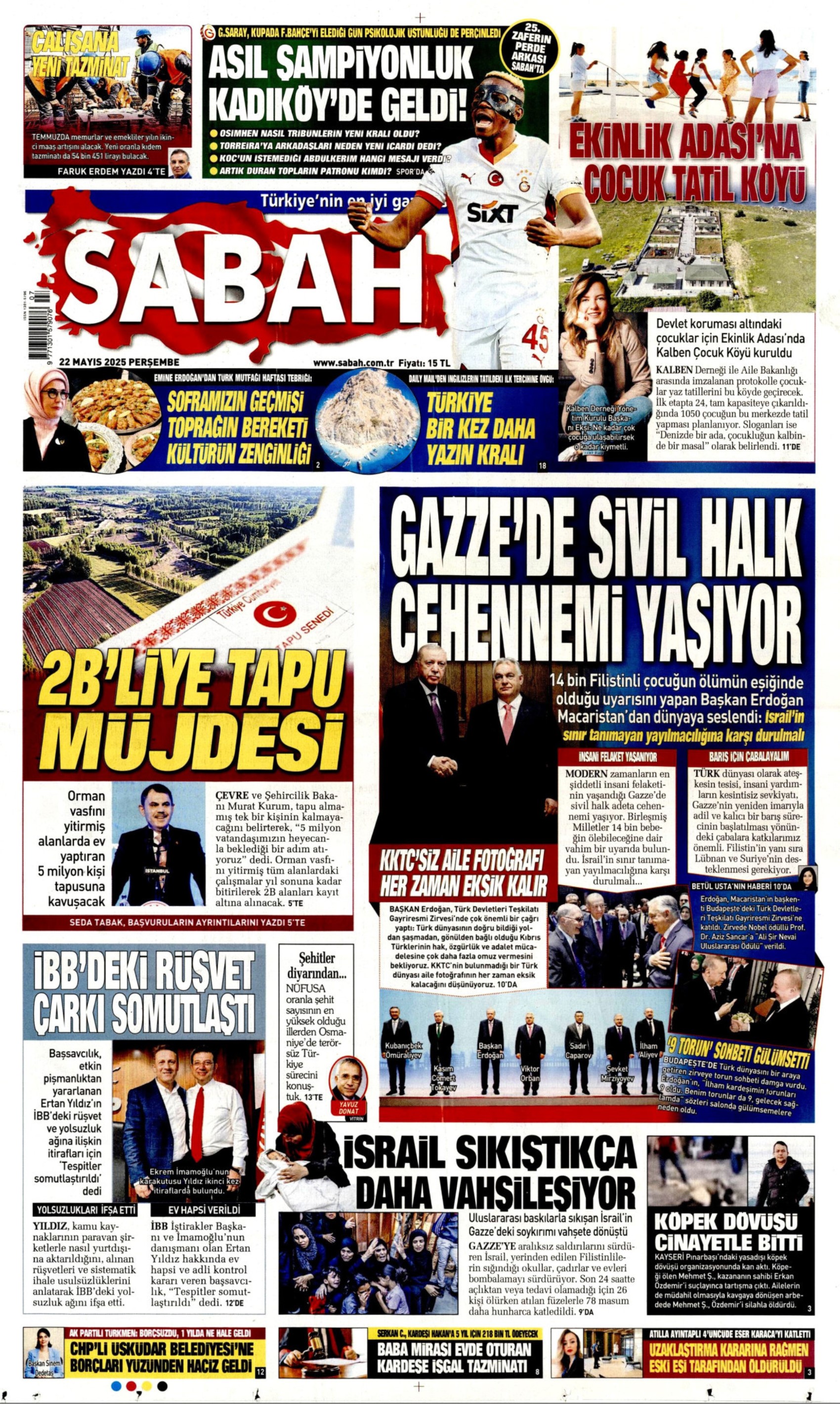 22 Mayıs 2025 gazete manşetleri
