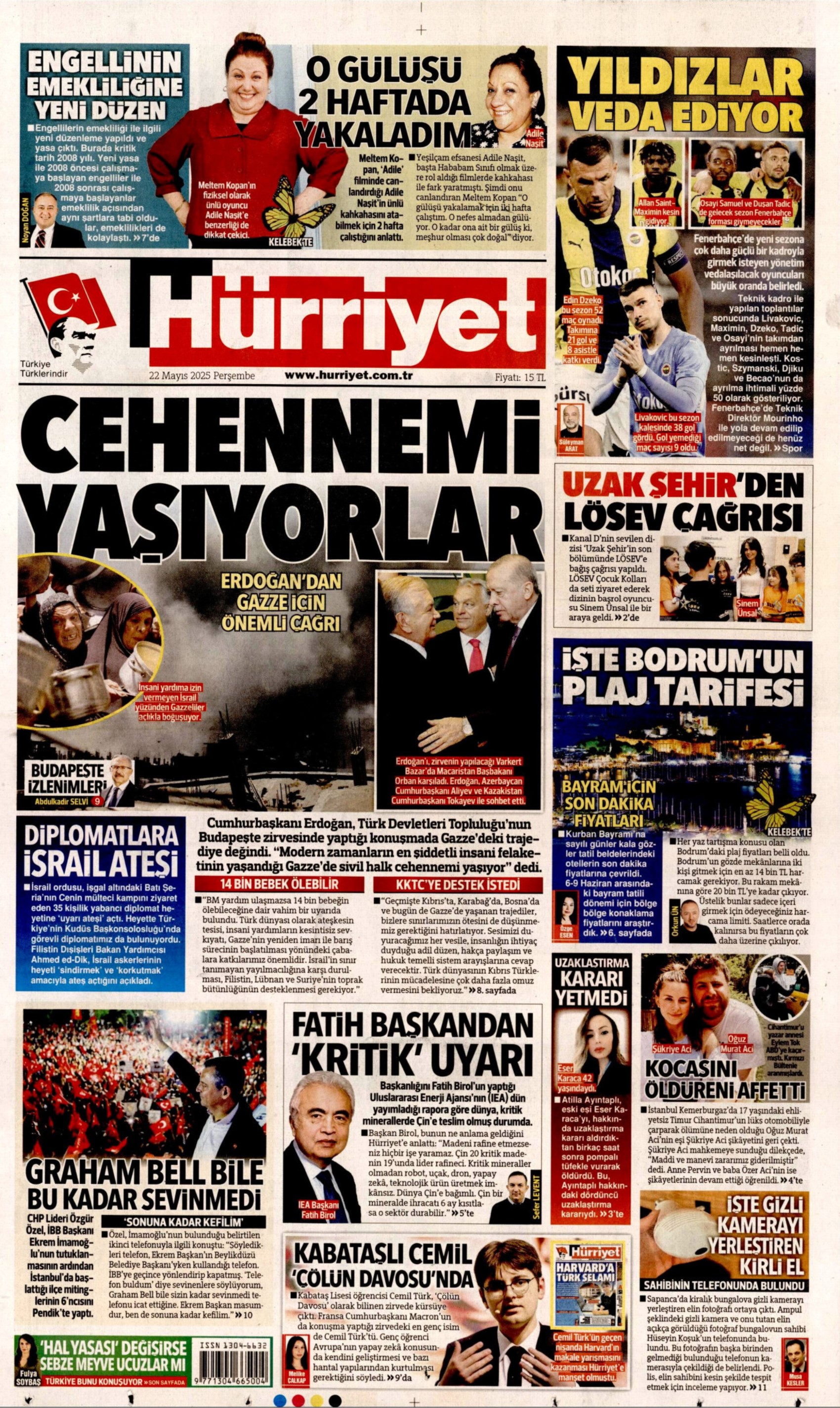 22 Mayıs 2025 gazete manşetleri