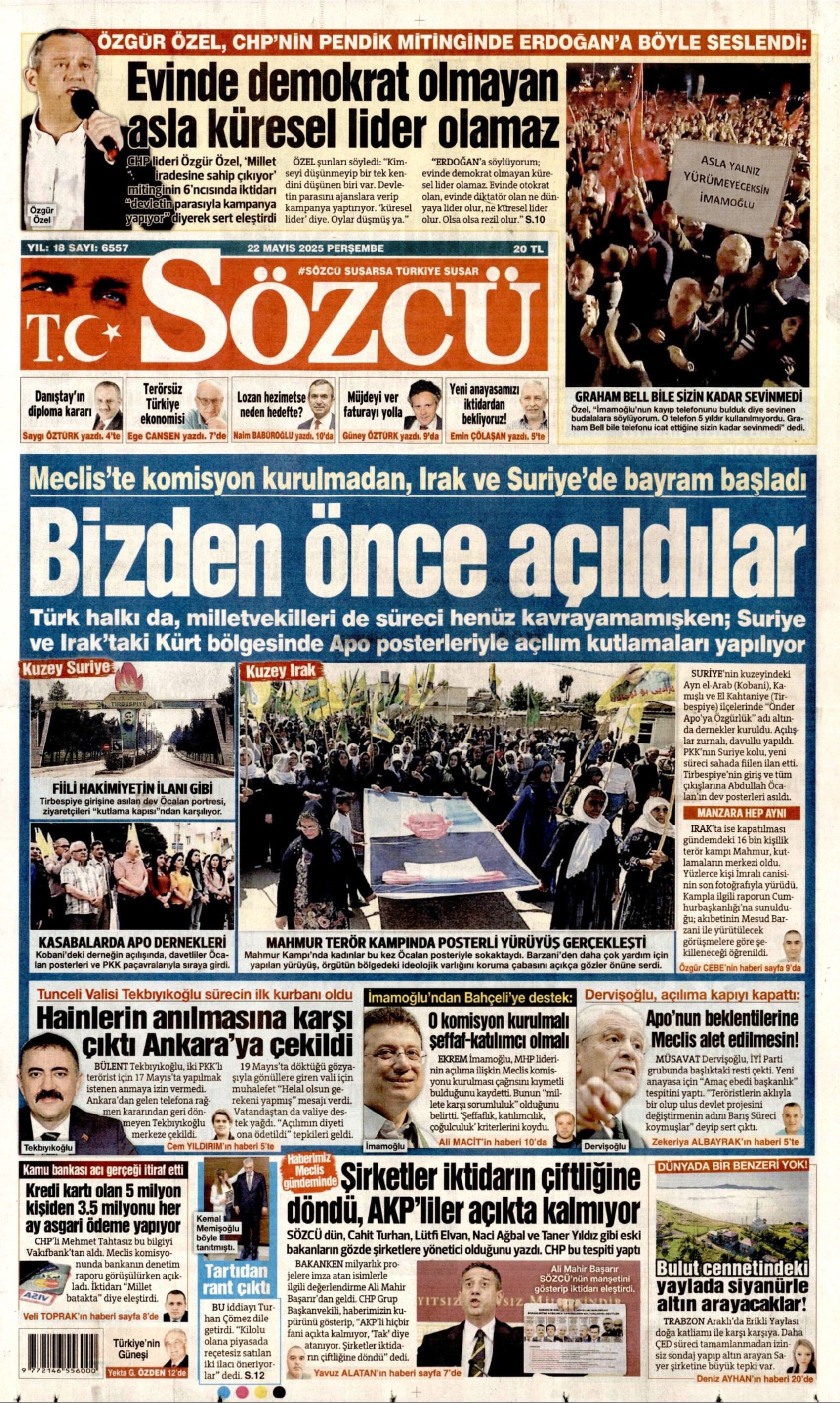 22 Mayıs 2025 gazete manşetleri