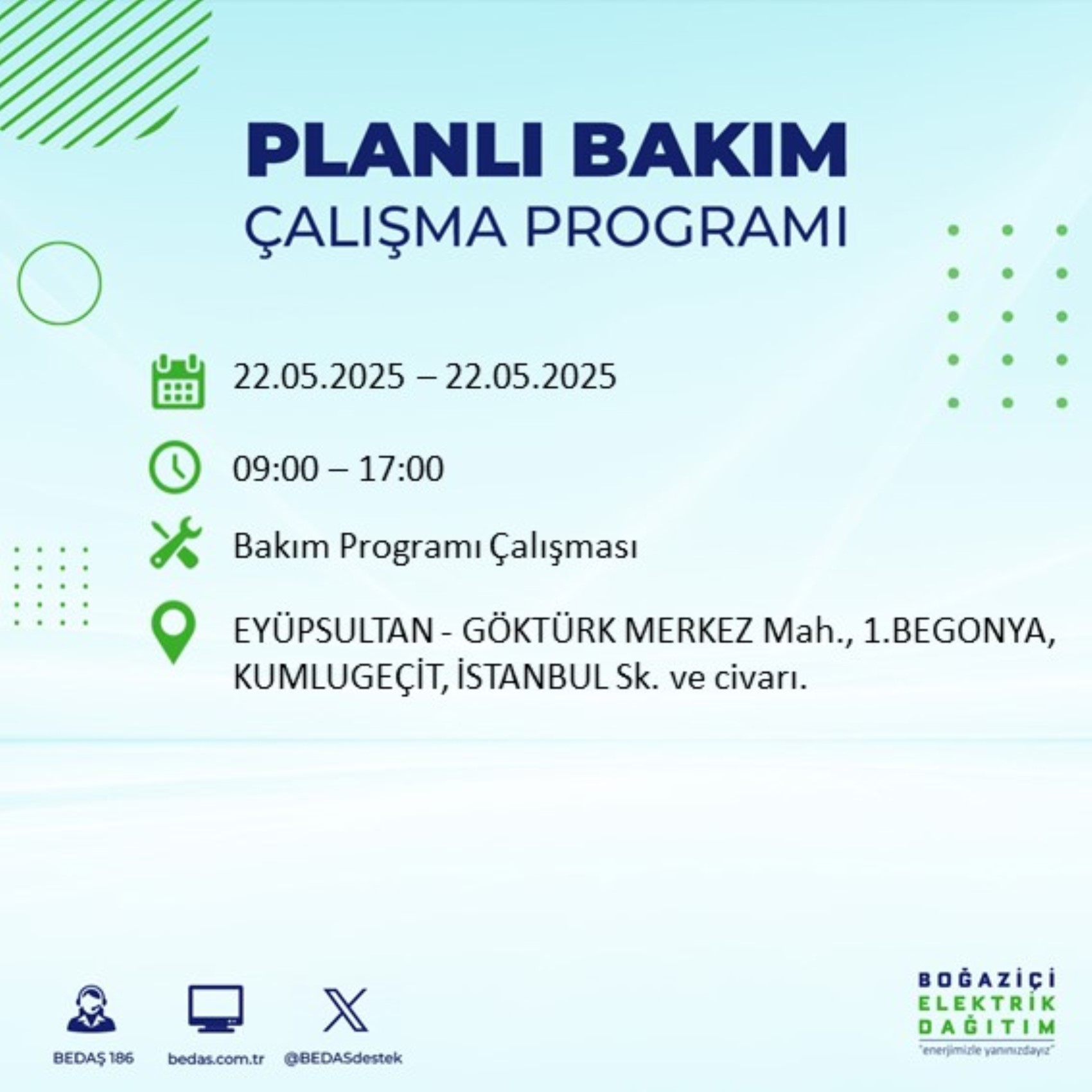 BEDAŞ paylaştı: İstanbul'da 22 Mayıs Perşembe günü elektrik kesintisi yaşanacak ilçeler