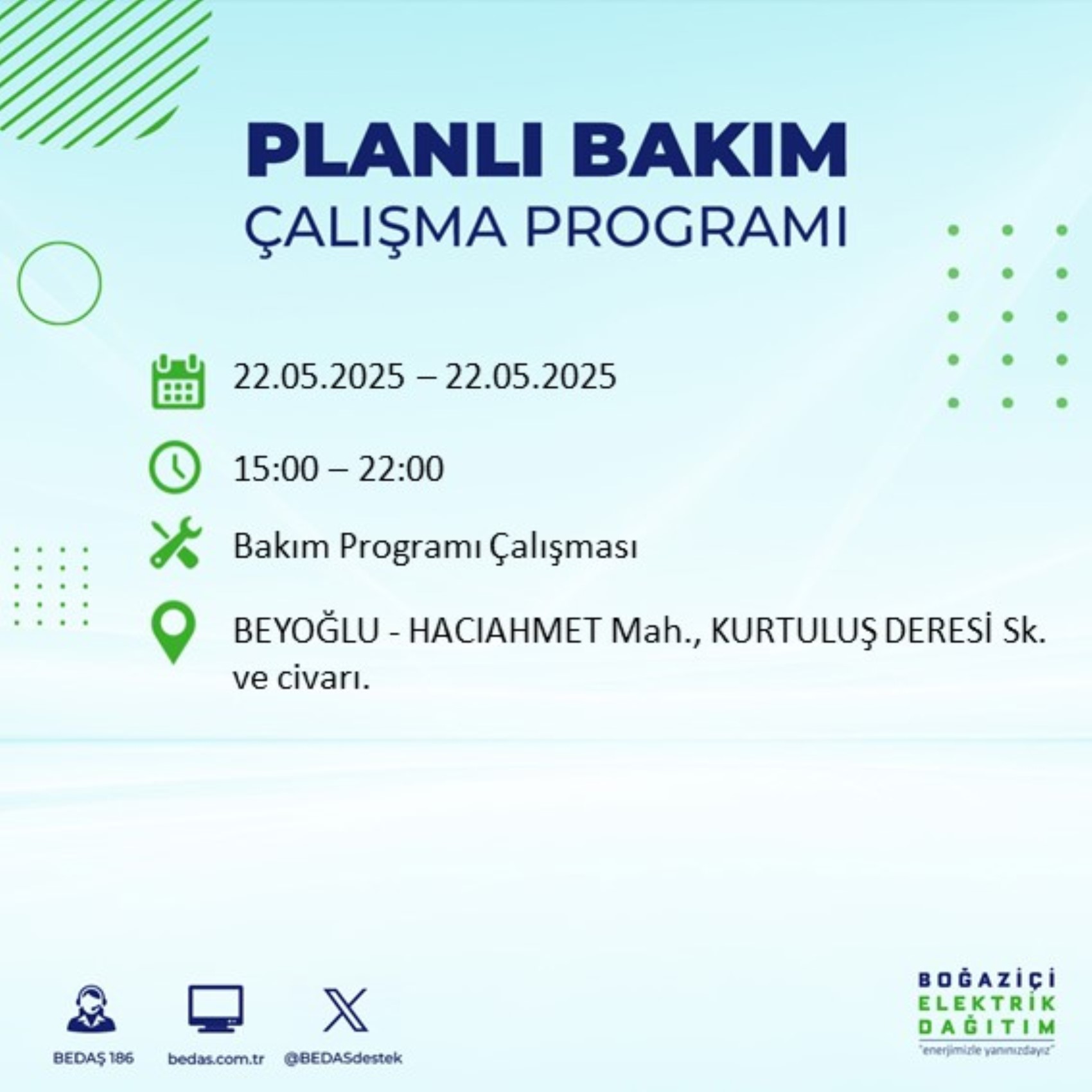 BEDAŞ paylaştı: İstanbul'da 22 Mayıs Perşembe günü elektrik kesintisi yaşanacak ilçeler