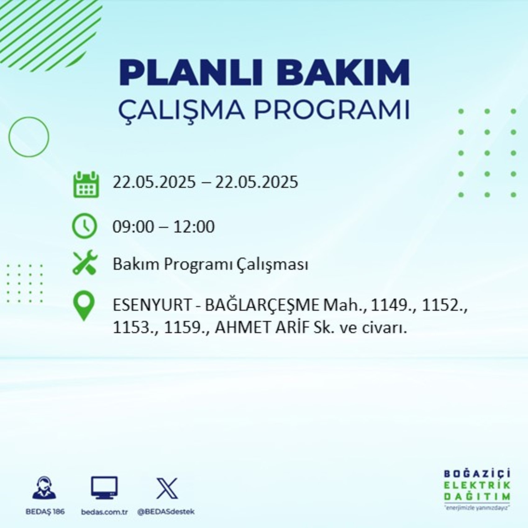 BEDAŞ paylaştı: İstanbul'da 22 Mayıs Perşembe günü elektrik kesintisi yaşanacak ilçeler