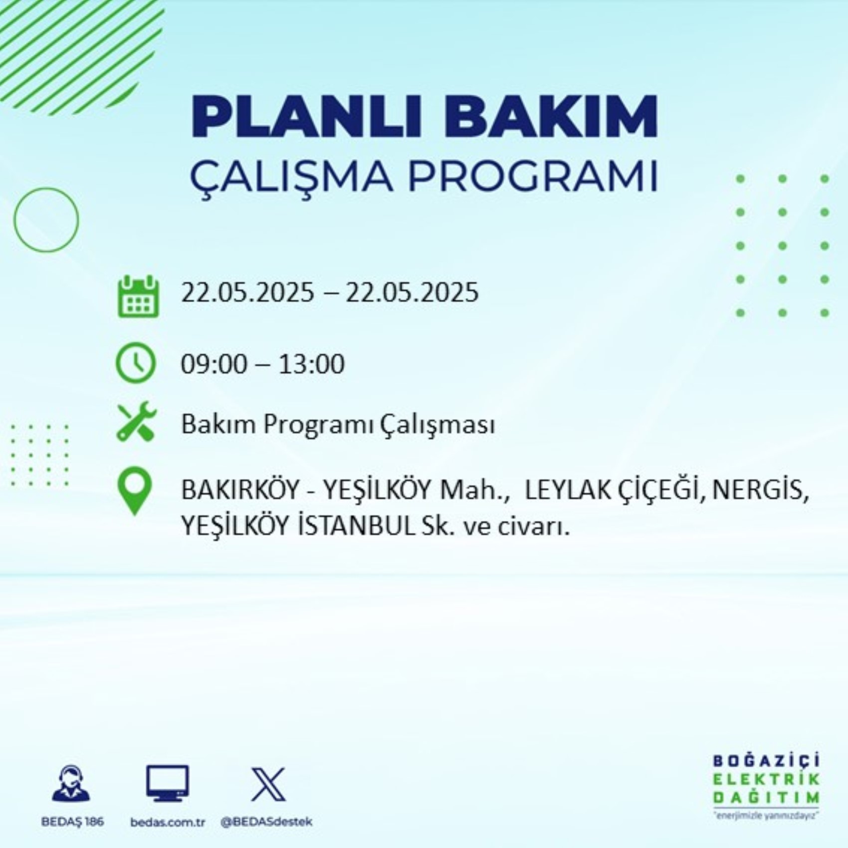 BEDAŞ paylaştı: İstanbul'da 22 Mayıs Perşembe günü elektrik kesintisi yaşanacak ilçeler