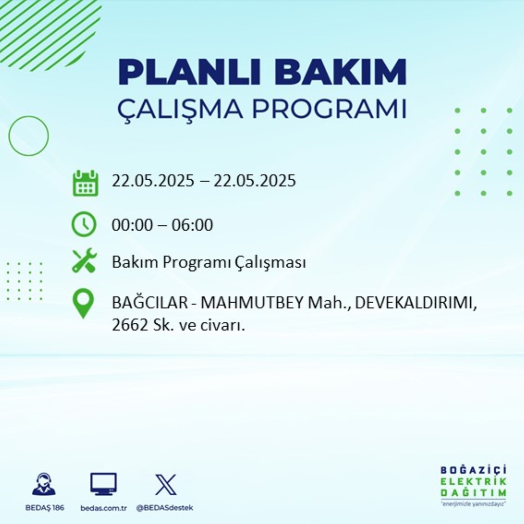 BEDAŞ paylaştı: İstanbul'da 22 Mayıs Perşembe günü elektrik kesintisi yaşanacak ilçeler