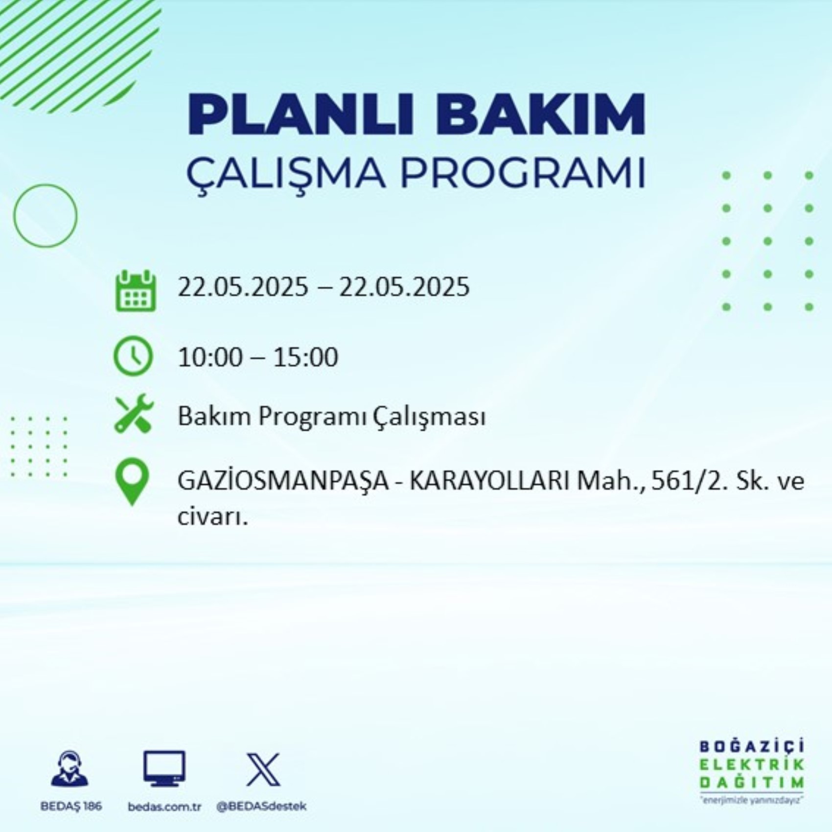 BEDAŞ paylaştı: İstanbul'da 22 Mayıs Perşembe günü elektrik kesintisi yaşanacak ilçeler