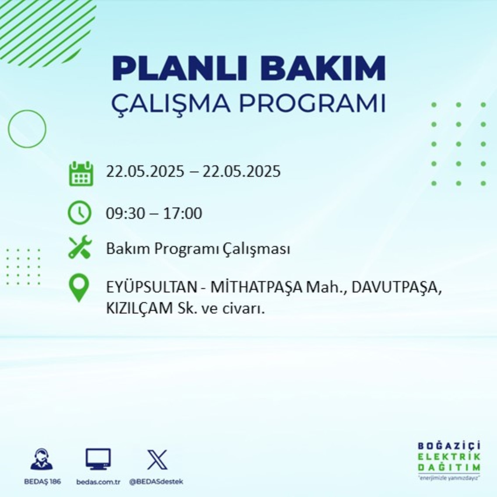 BEDAŞ paylaştı: İstanbul'da 22 Mayıs Perşembe günü elektrik kesintisi yaşanacak ilçeler