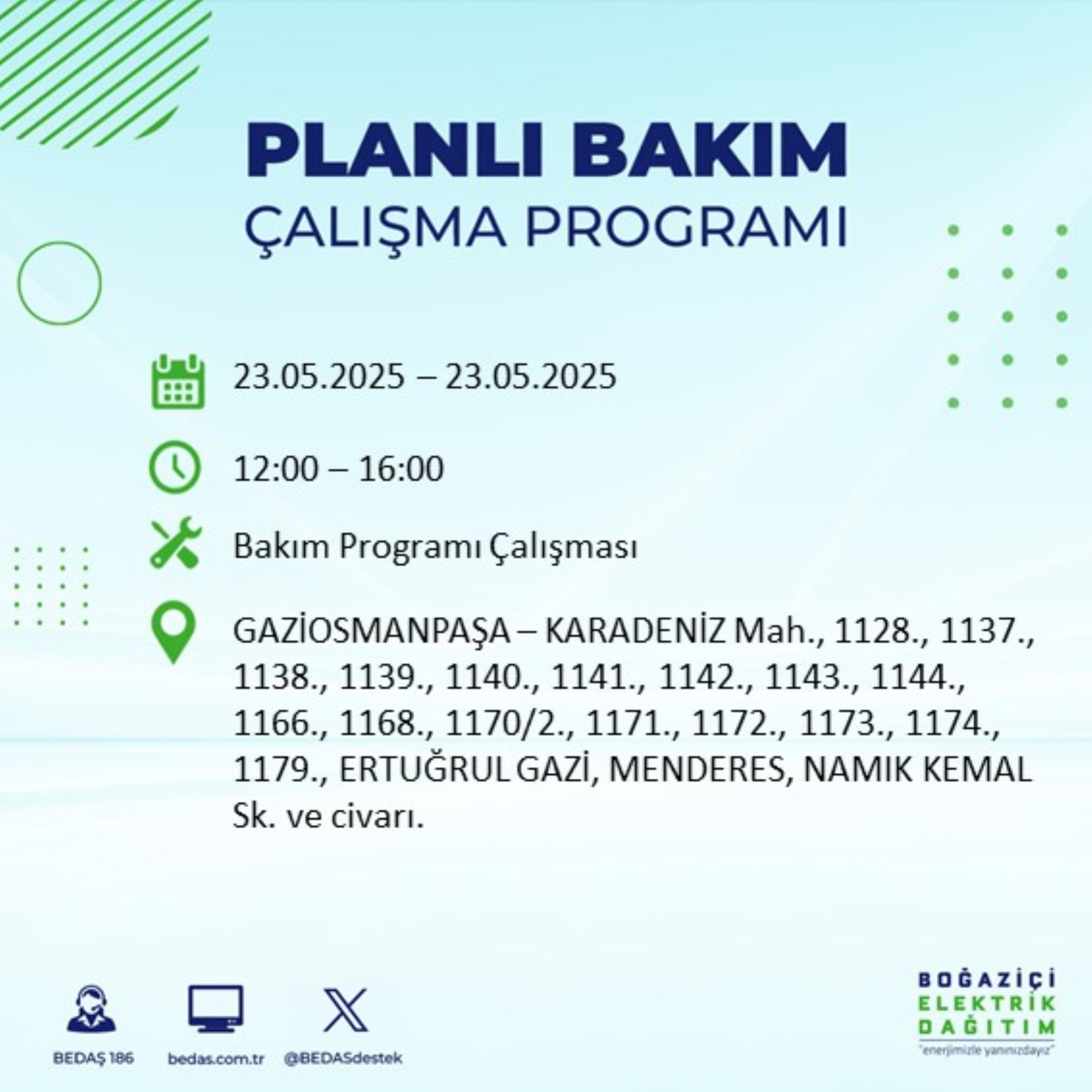 BEDAŞ paylaştı: İstanbul'da 23 Mayıs Cuma günü elektrik kesintisi yaşanacak ilçeler