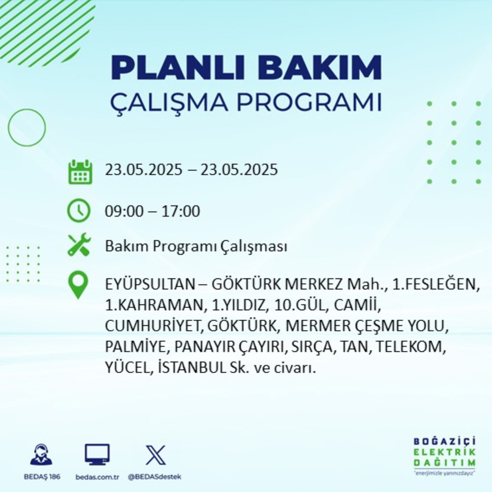 BEDAŞ paylaştı: İstanbul'da 23 Mayıs Cuma günü elektrik kesintisi yaşanacak ilçeler