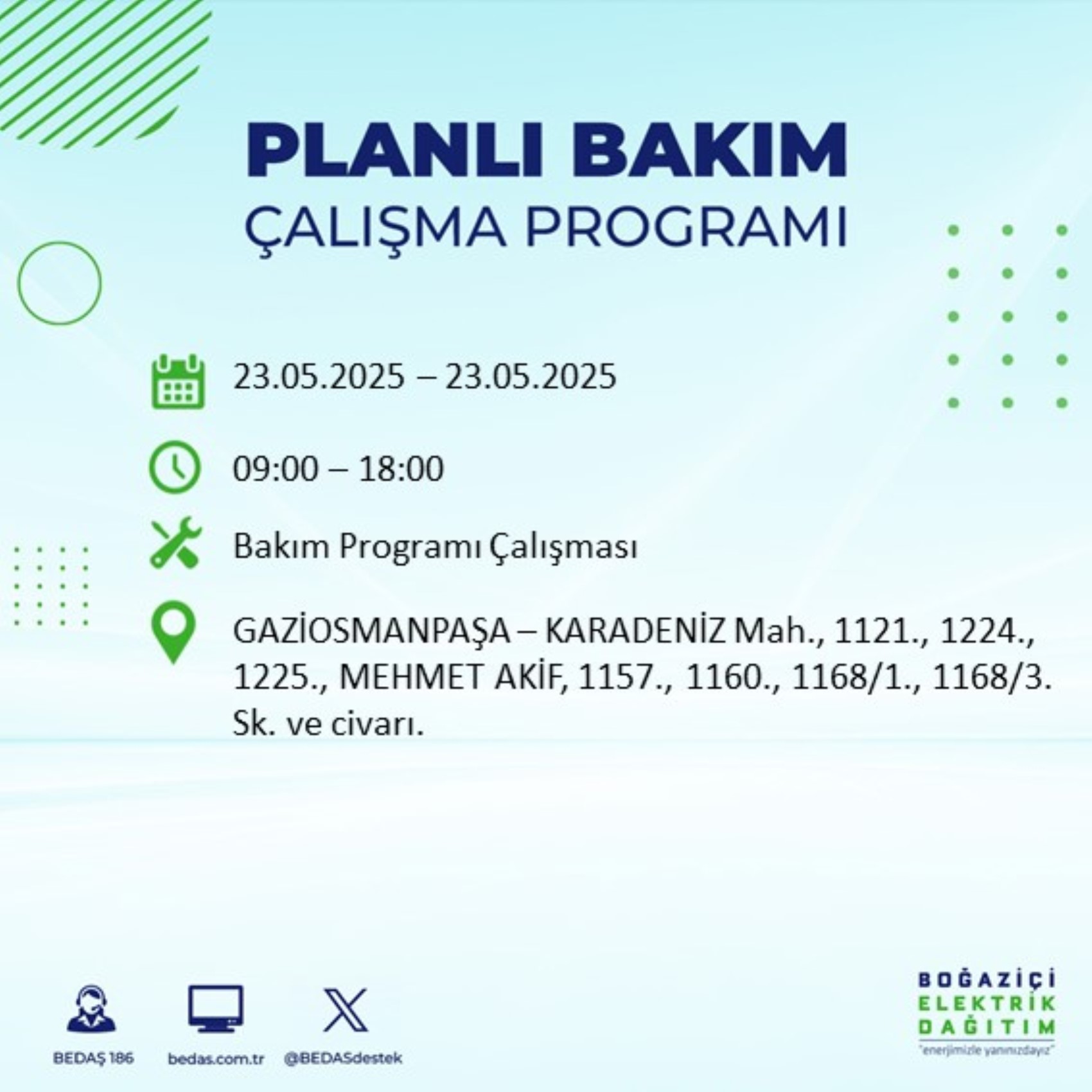 BEDAŞ paylaştı: İstanbul'da 23 Mayıs Cuma günü elektrik kesintisi yaşanacak ilçeler