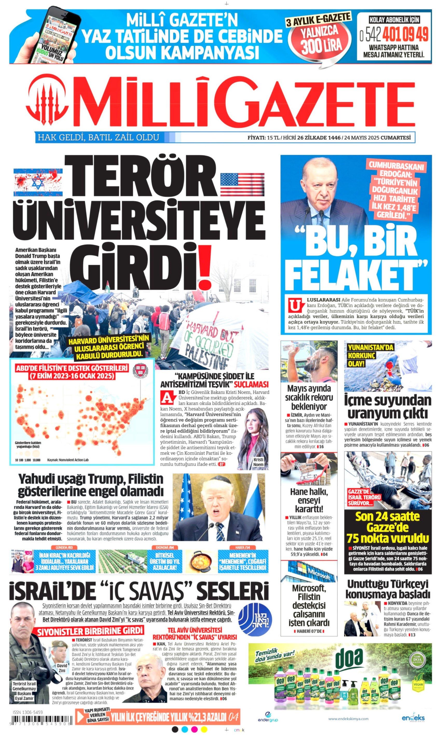 24 Mayıs 2025 gazete manşetleri: Operasyonlar İBB’ye faturası ekonomiye