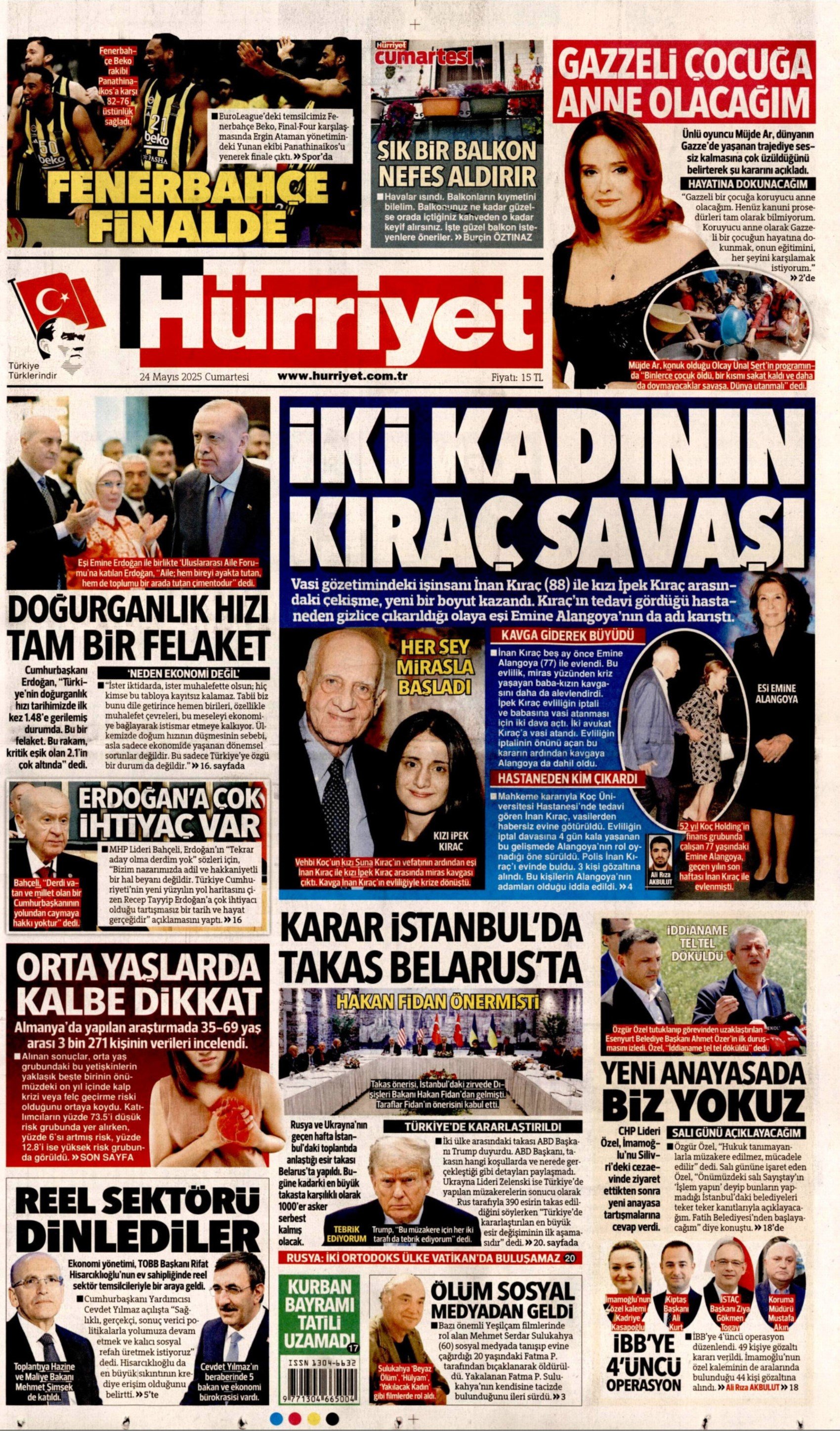 24 Mayıs 2025 gazete manşetleri: Operasyonlar İBB’ye faturası ekonomiye