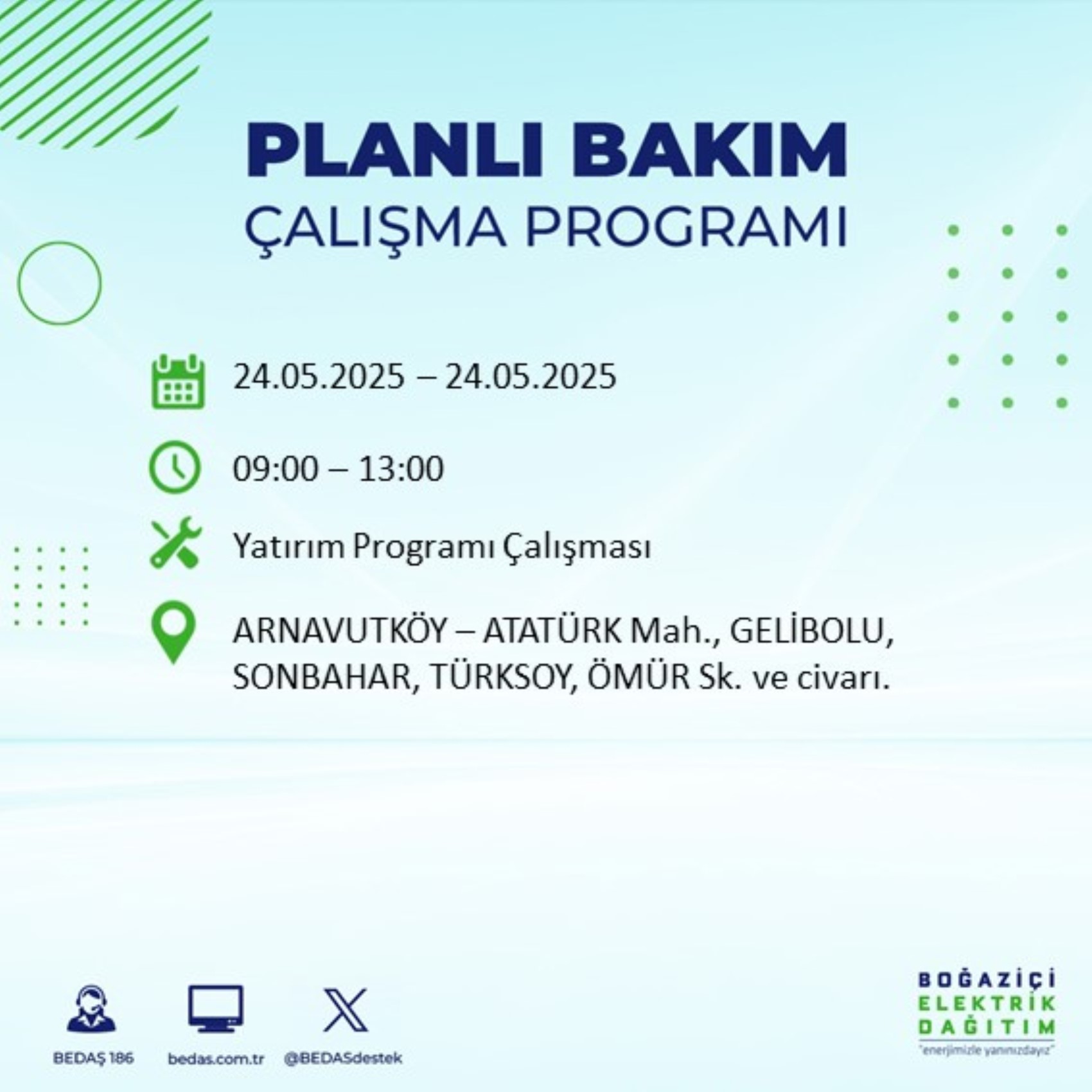 BEDAŞ paylaştı: İstanbul'da 24 Mayıs Cumartesi günü elektrik kesintisi yaşanacak ilçeler