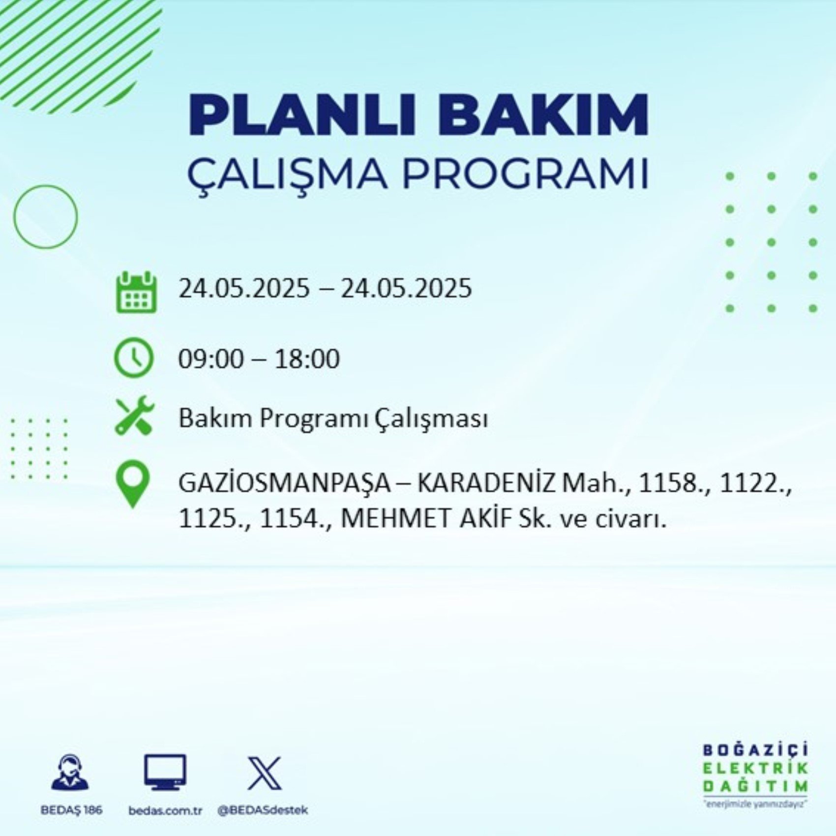 BEDAŞ paylaştı: İstanbul'da 24 Mayıs Cumartesi günü elektrik kesintisi yaşanacak ilçeler