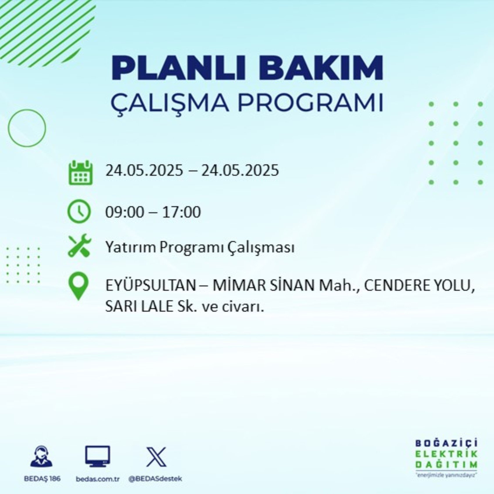 BEDAŞ paylaştı: İstanbul'da 24 Mayıs Cumartesi günü elektrik kesintisi yaşanacak ilçeler