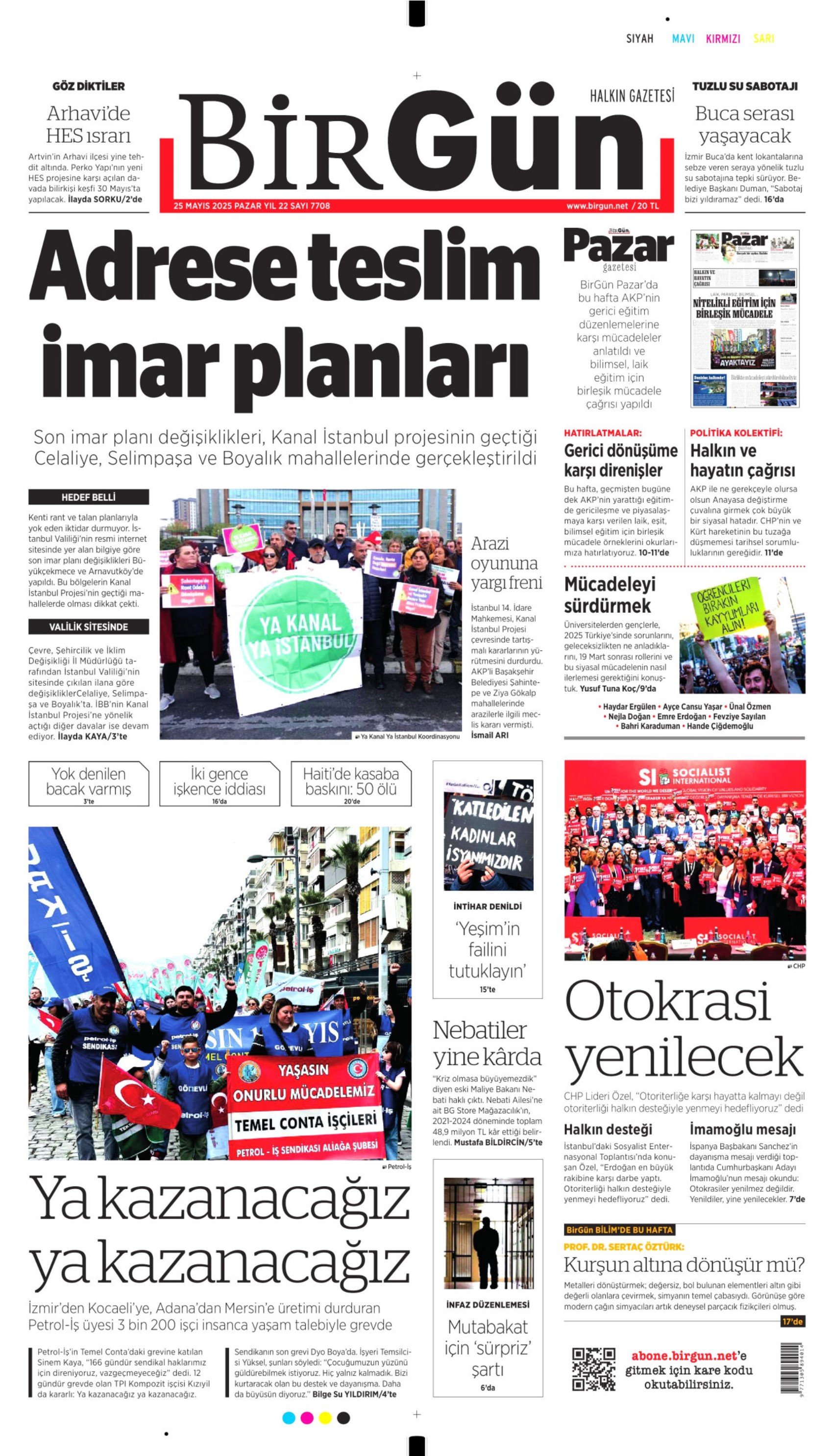 25 Mayıs 2025 gazete manşetleri: Gerici Yeni Akit'ten Mansur Yavaş'la ilgili çirkin başlık!