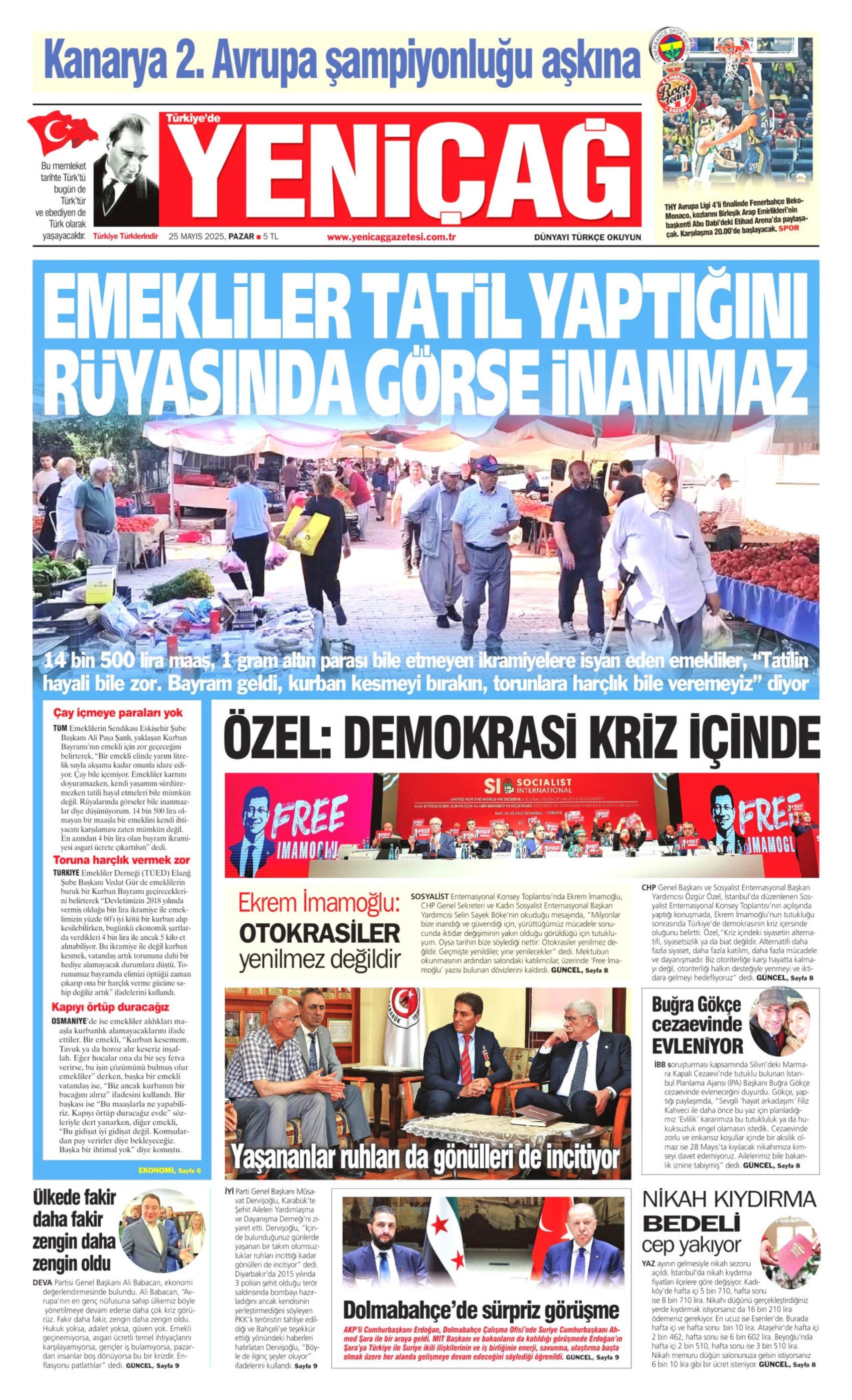 25 Mayıs 2025 gazete manşetleri: Gerici Yeni Akit'ten Mansur Yavaş'la ilgili çirkin başlık!