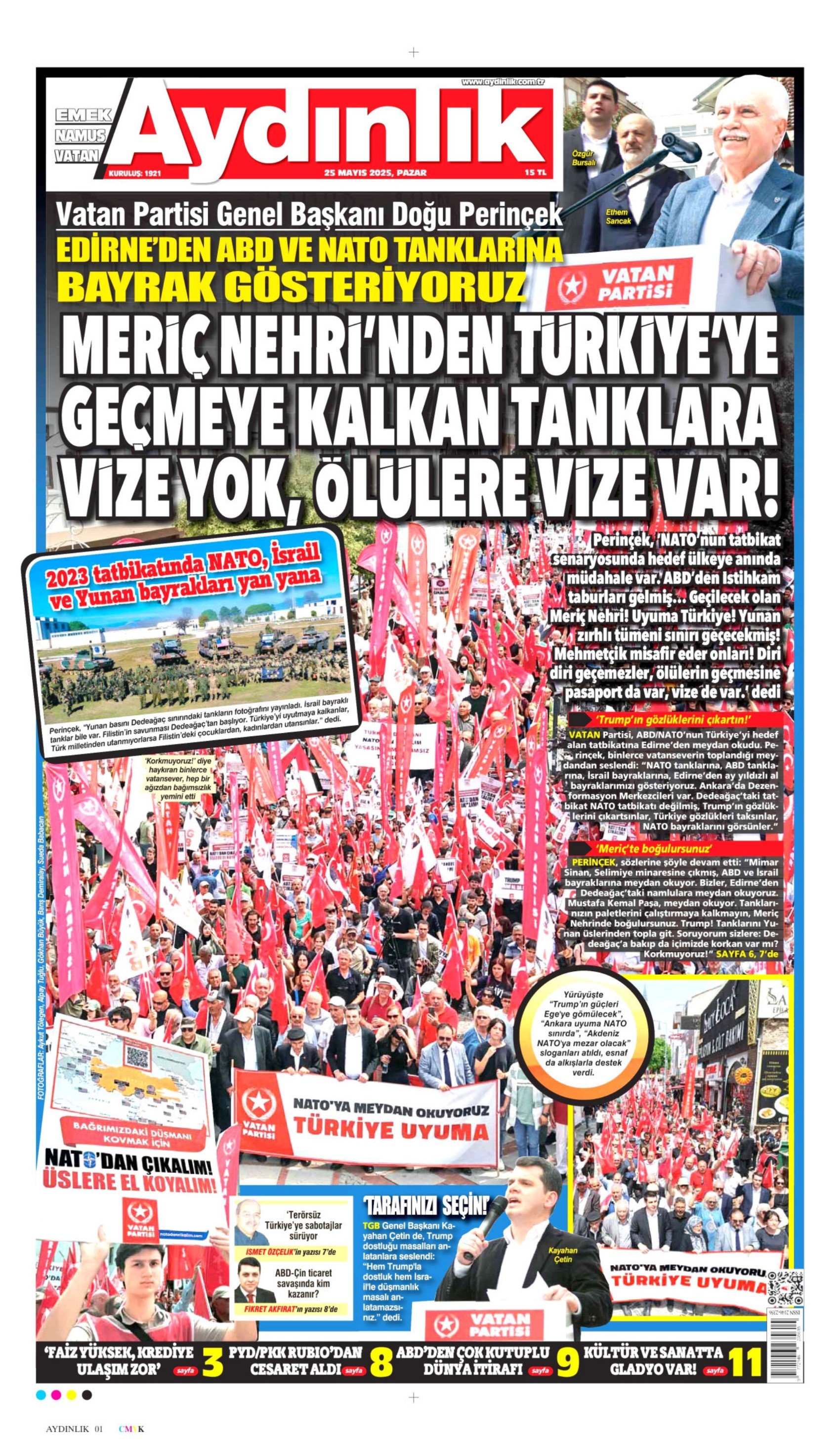 25 Mayıs 2025 gazete manşetleri: Gerici Yeni Akit'ten Mansur Yavaş'la ilgili çirkin başlık!