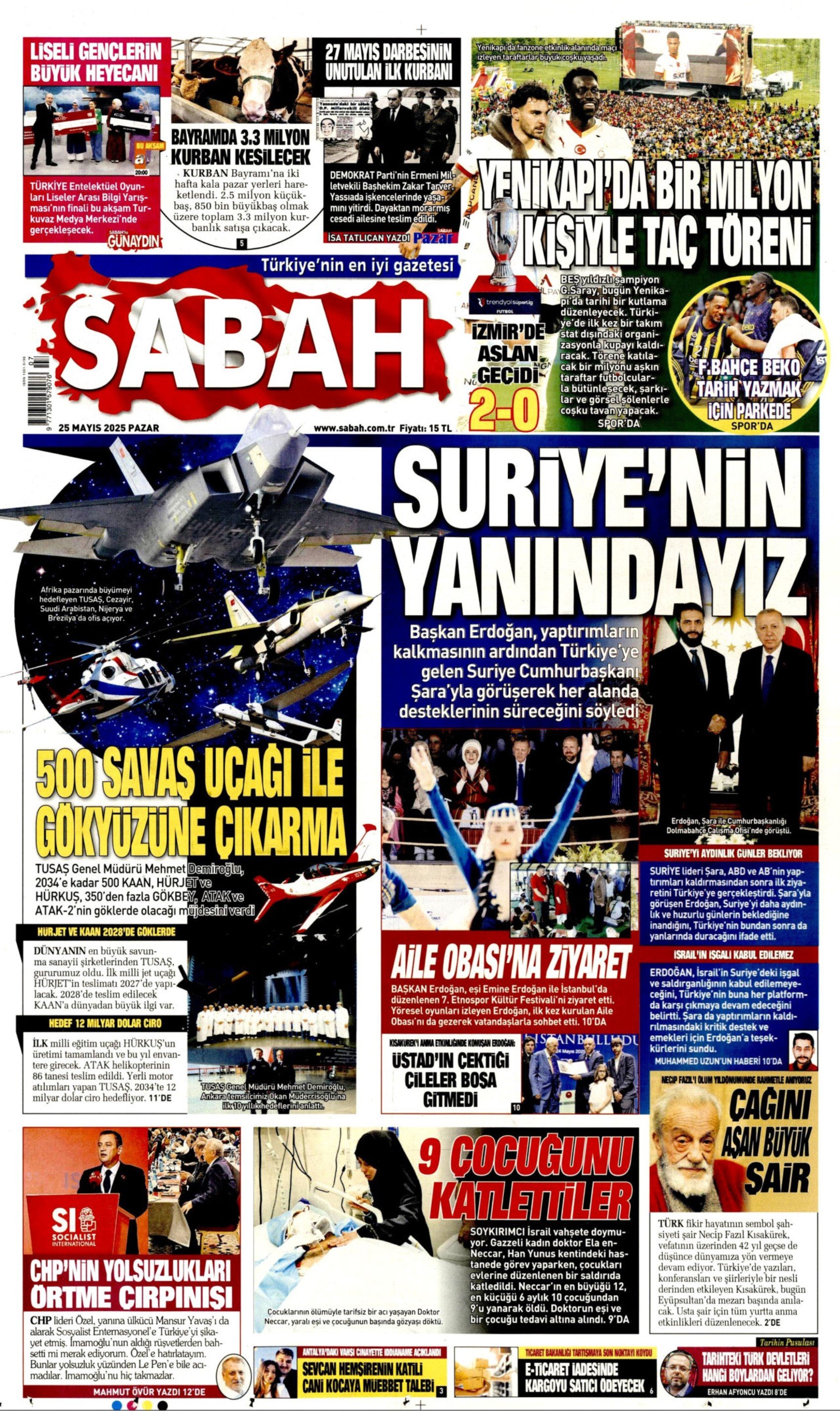 25 Mayıs 2025 gazete manşetleri: Gerici Yeni Akit'ten Mansur Yavaş'la ilgili çirkin başlık!