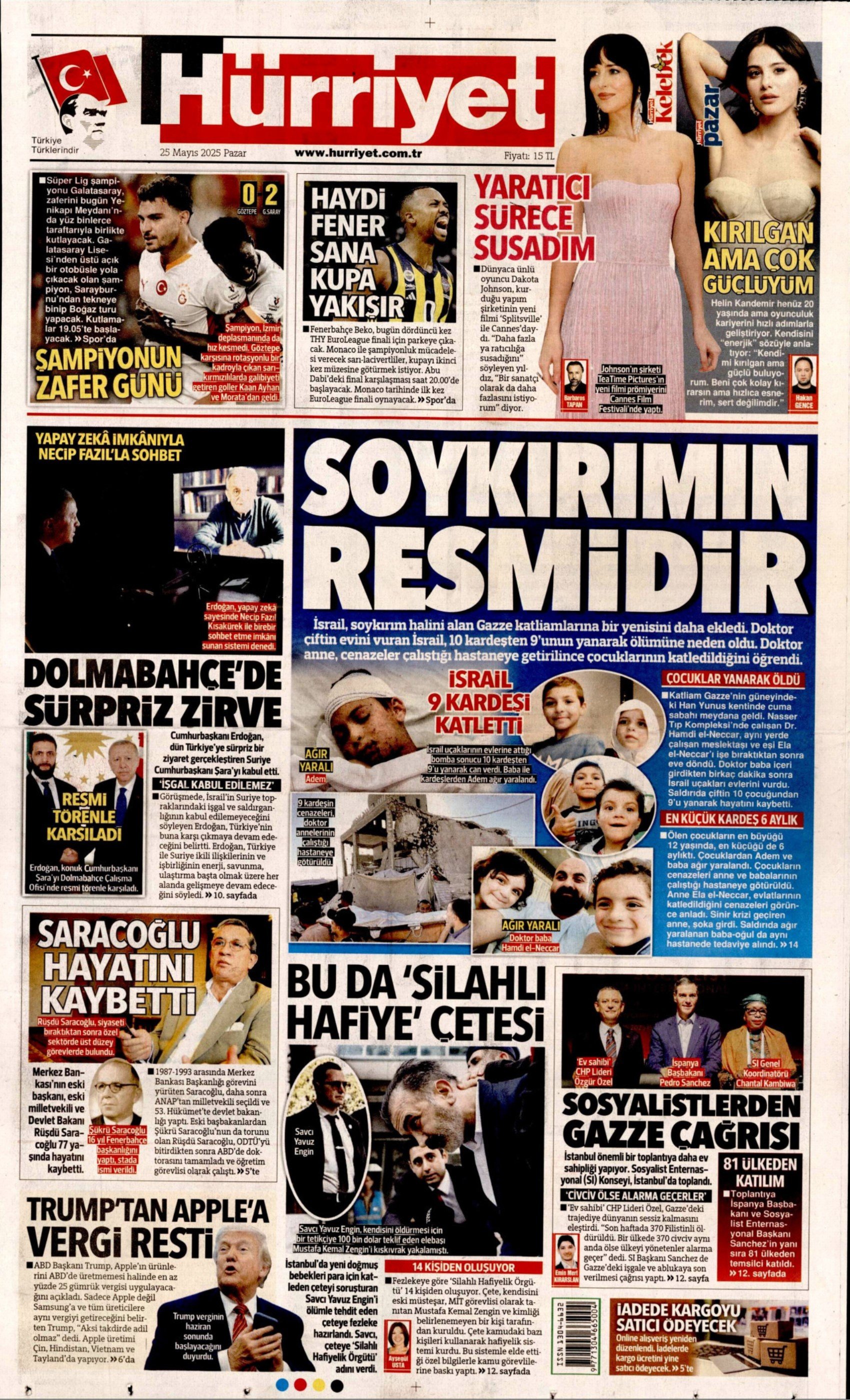 25 Mayıs 2025 gazete manşetleri: Gerici Yeni Akit'ten Mansur Yavaş'la ilgili çirkin başlık!