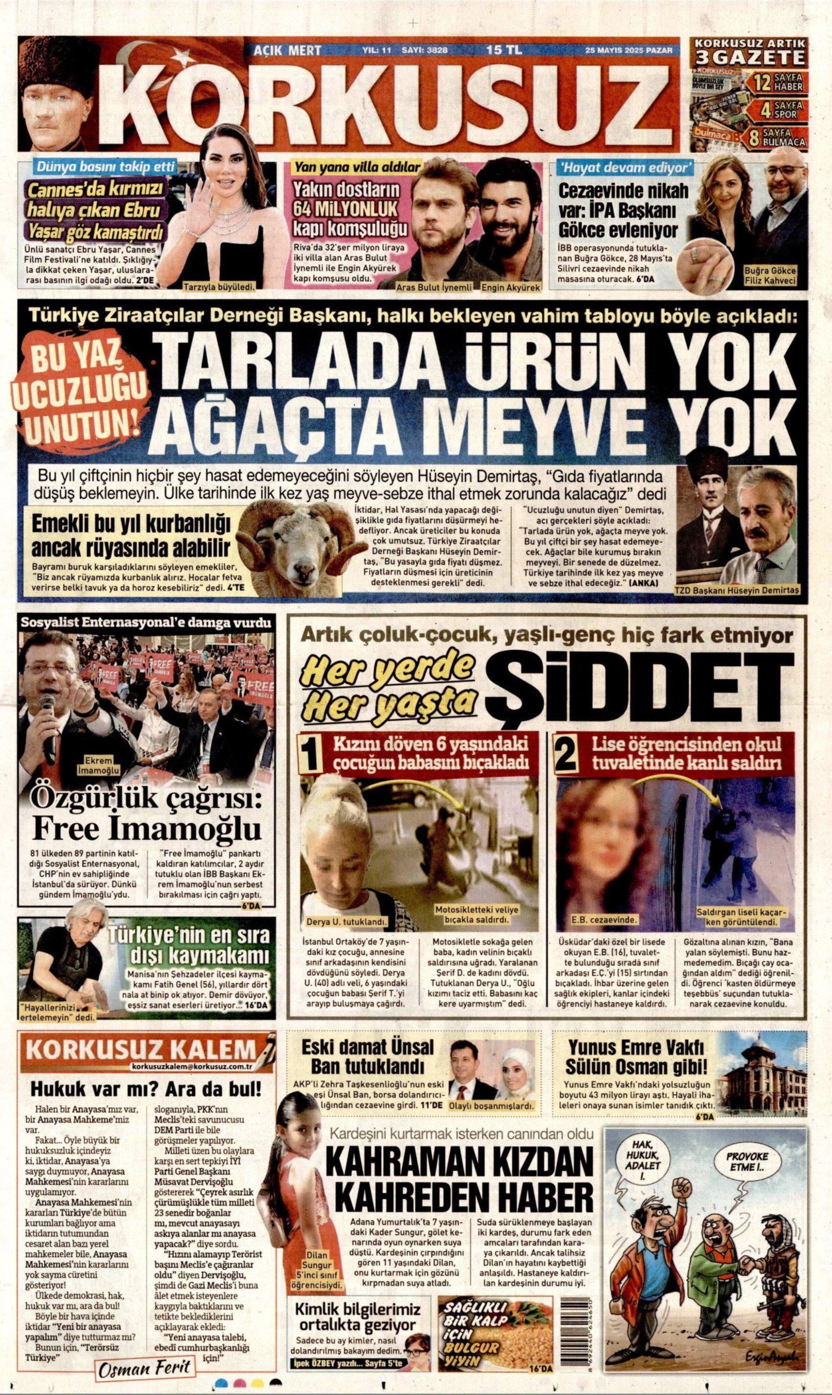 25 Mayıs 2025 gazete manşetleri: Gerici Yeni Akit'ten Mansur Yavaş'la ilgili çirkin başlık!