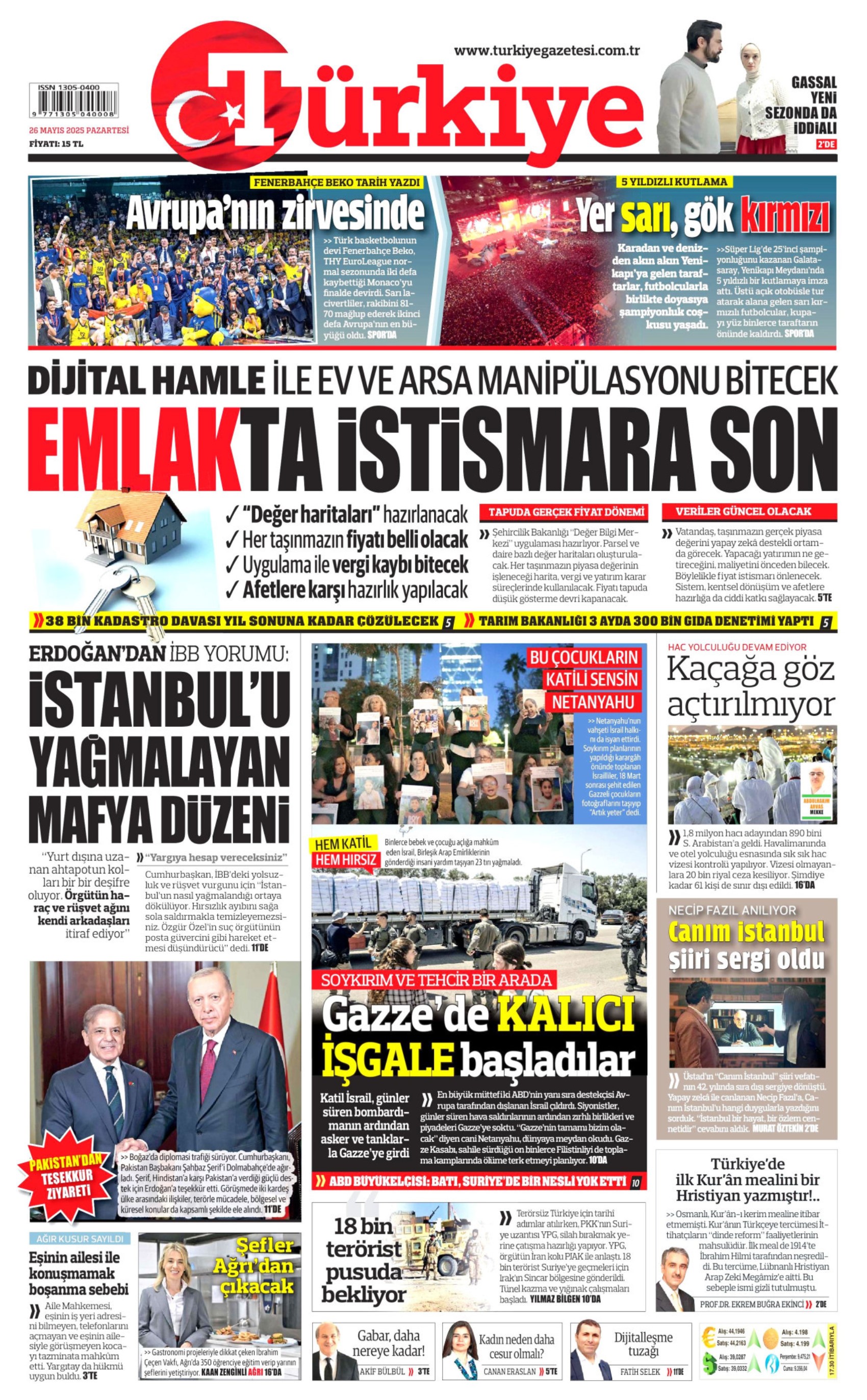26 Mayıs 2025 gazete manşetleri