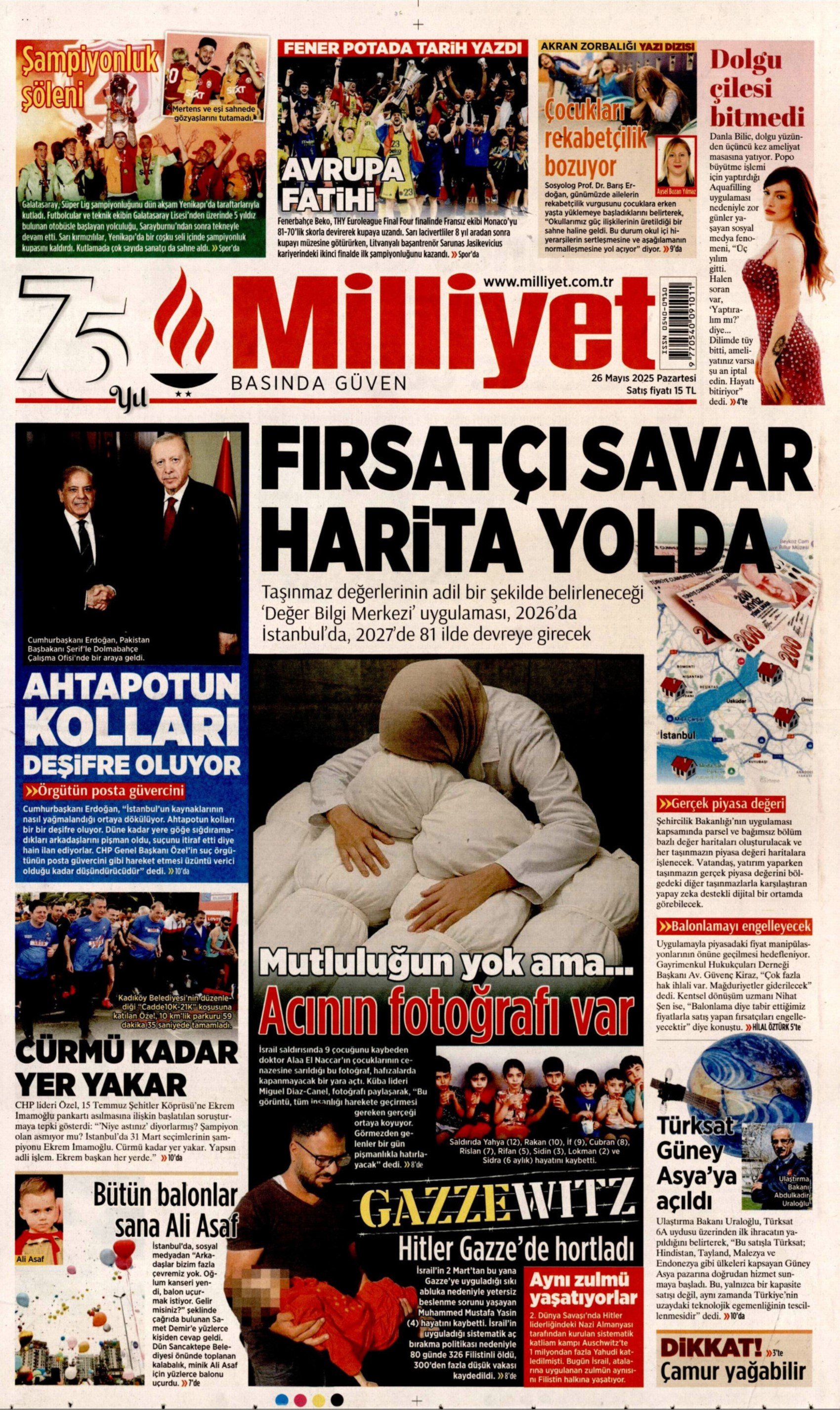 26 Mayıs 2025 gazete manşetleri