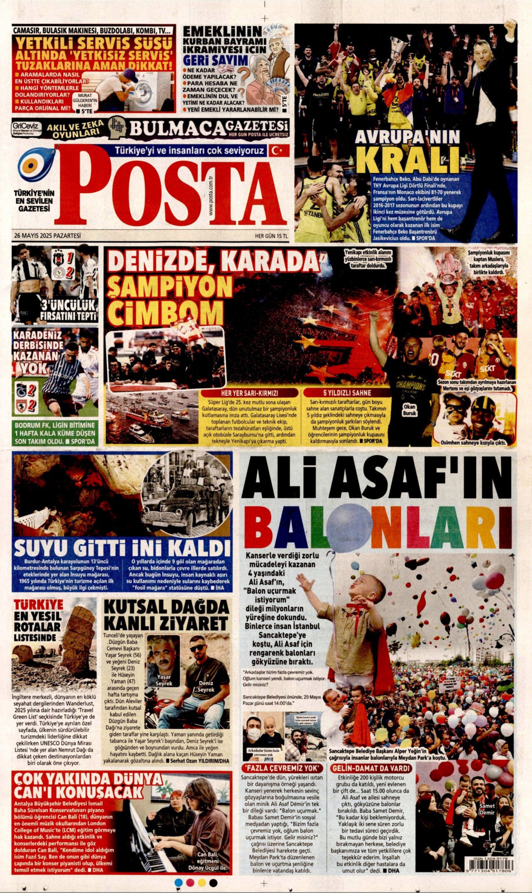 26 Mayıs 2025 gazete manşetleri
