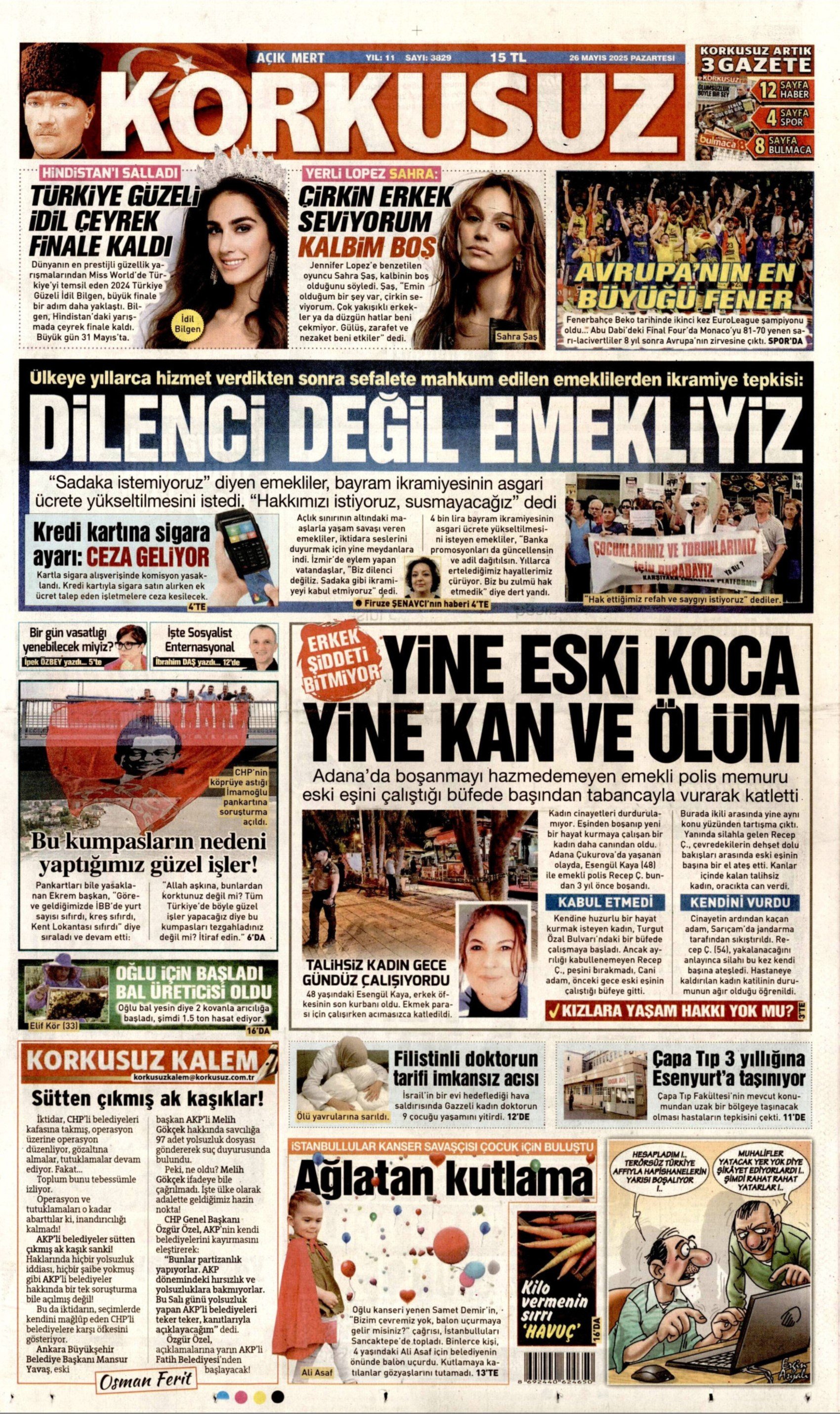 26 Mayıs 2025 gazete manşetleri