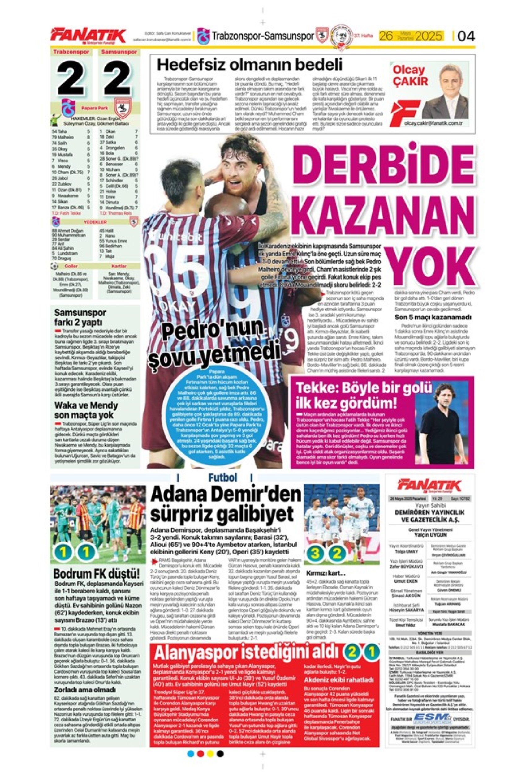Sporda günün manşetleri: Fenerbahçe ve Galatasaray'da şampiyonluk coşkusu