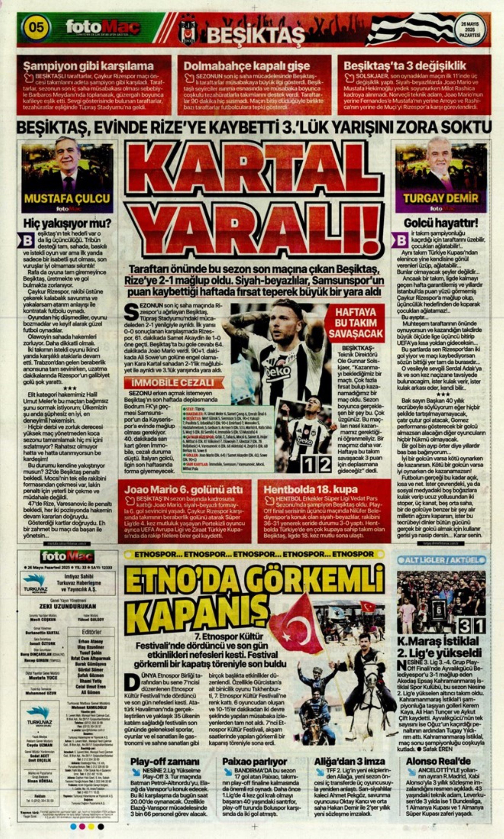 Sporda günün manşetleri: Fenerbahçe ve Galatasaray'da şampiyonluk coşkusu
