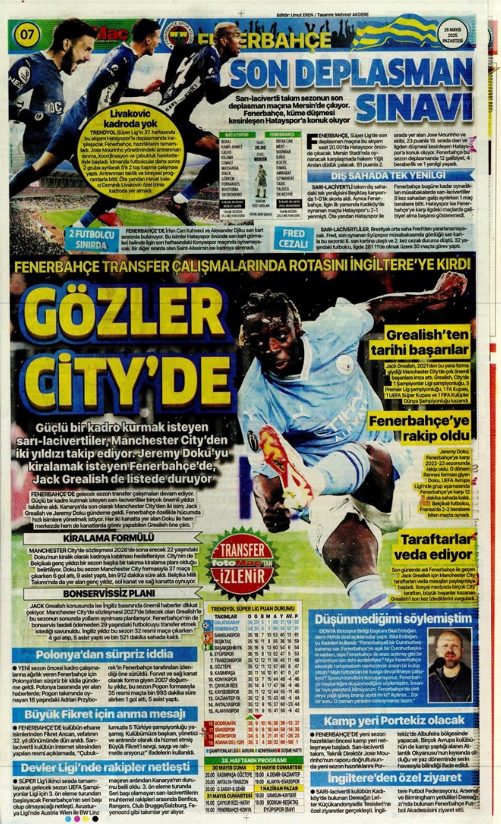 Sporda günün manşetleri: Fenerbahçe ve Galatasaray'da şampiyonluk coşkusu