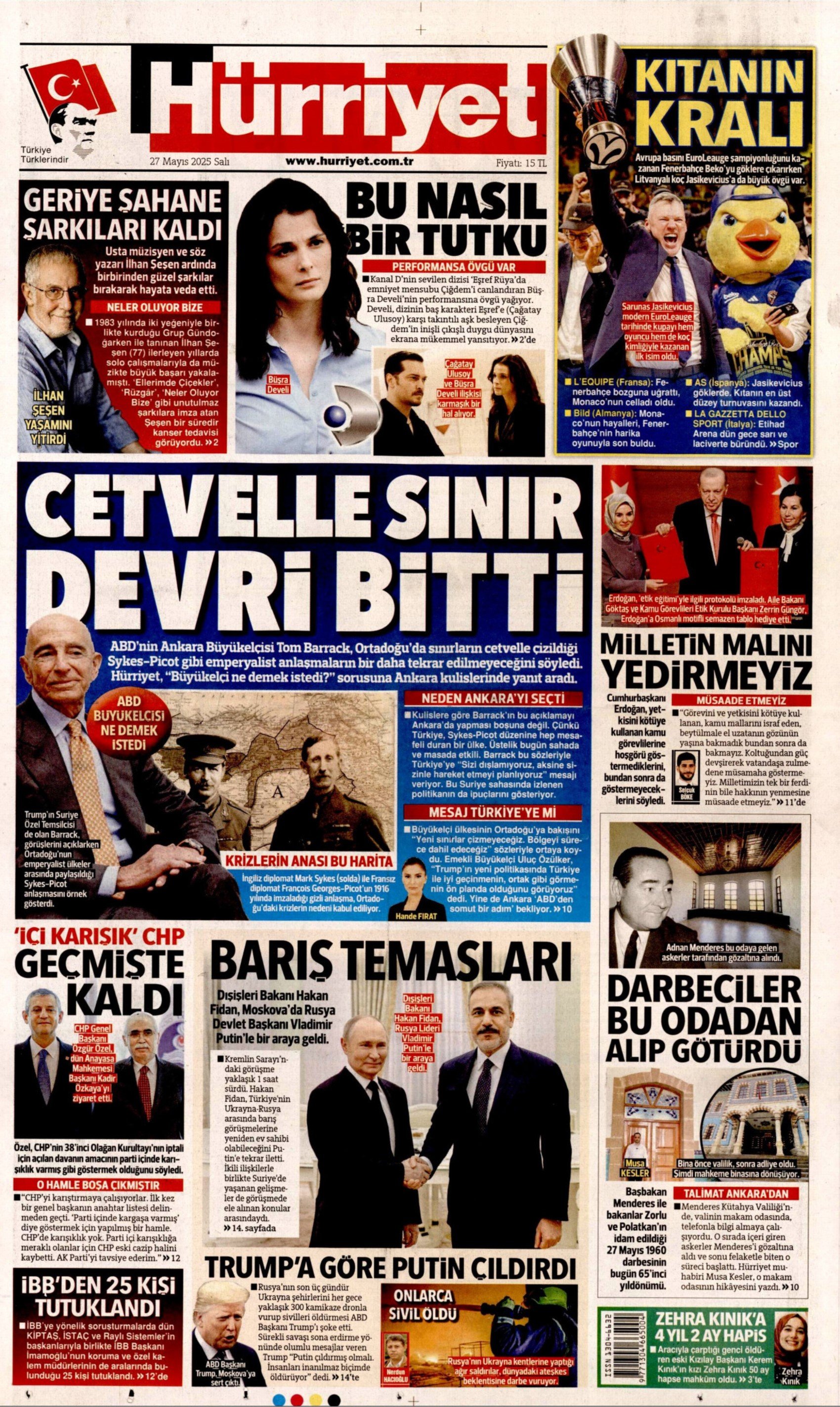 27 Mayıs 2025 gazete manşetleri