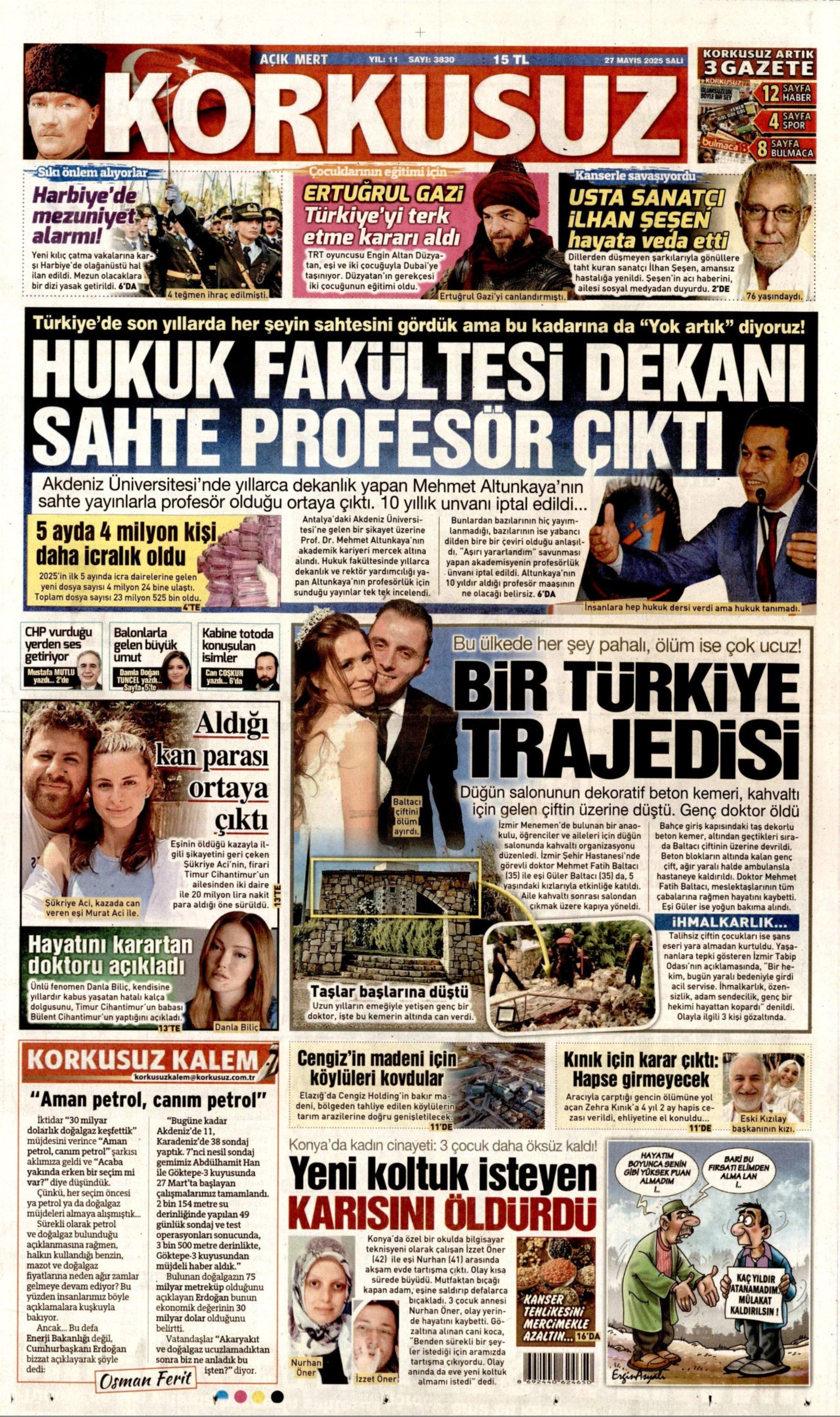 27 Mayıs 2025 gazete manşetleri