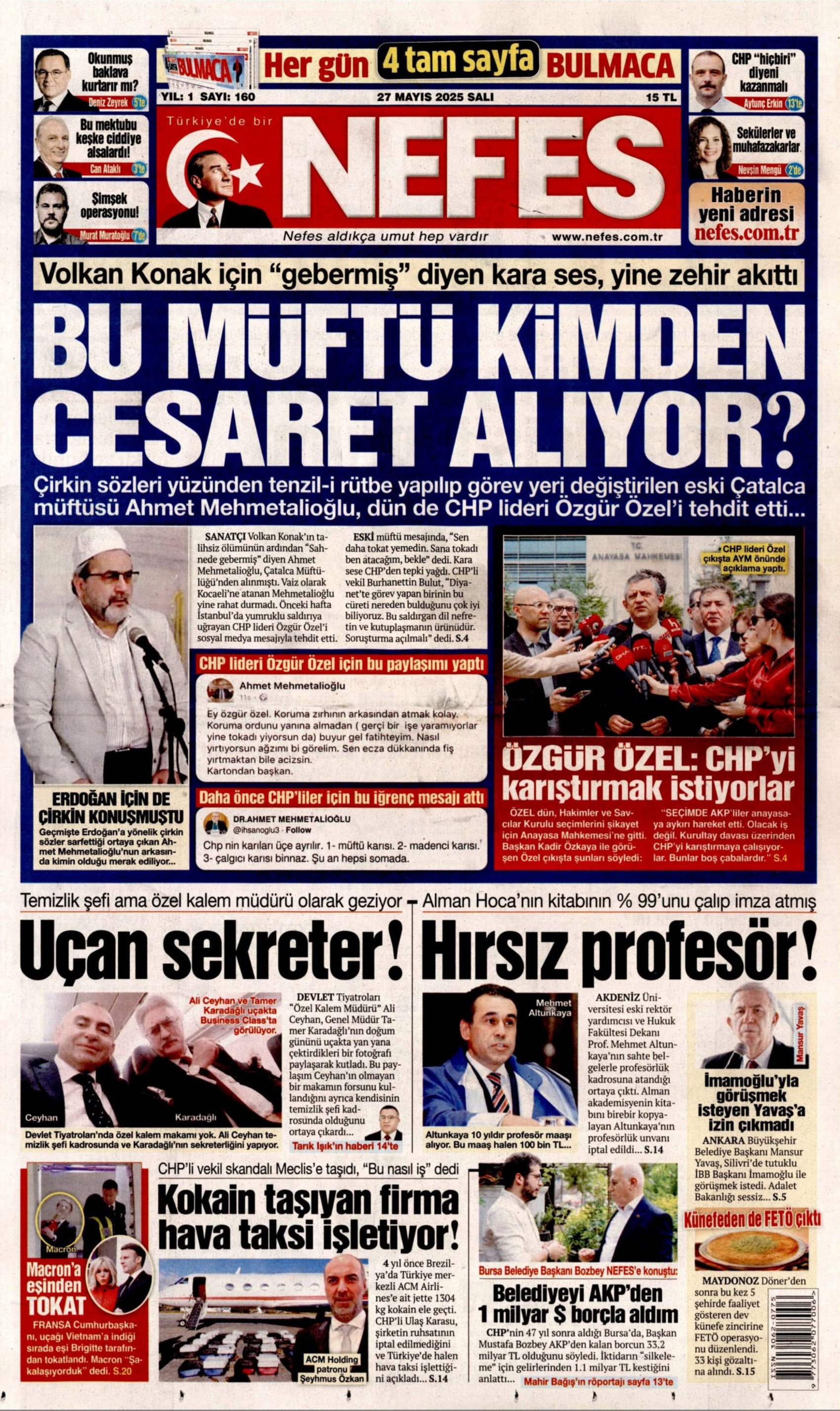 27 Mayıs 2025 gazete manşetleri