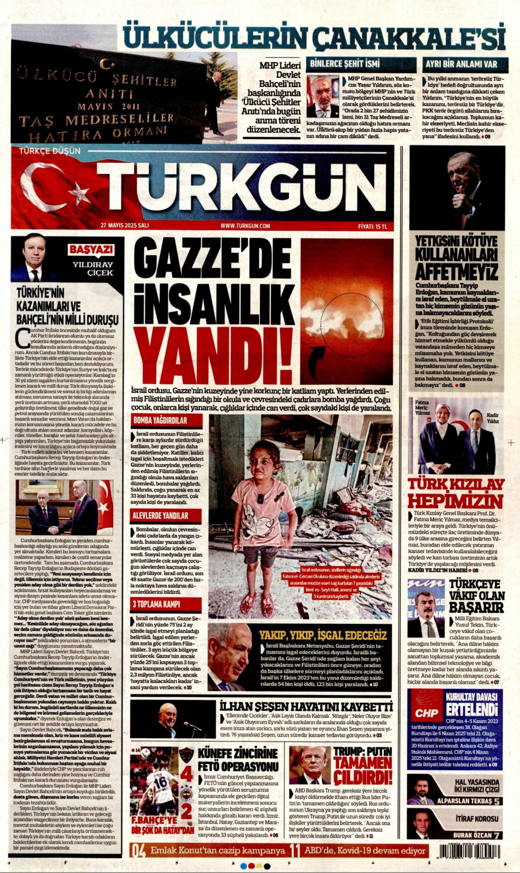 27 Mayıs 2025 gazete manşetleri