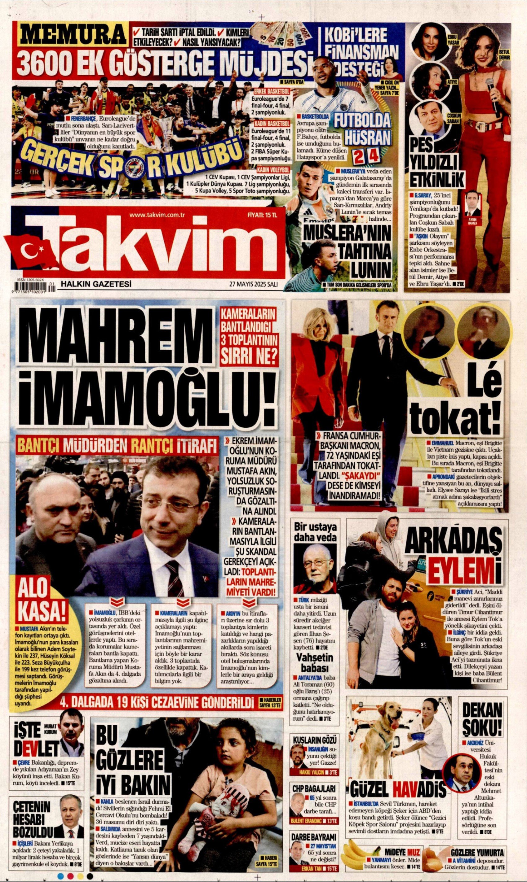 27 Mayıs 2025 gazete manşetleri