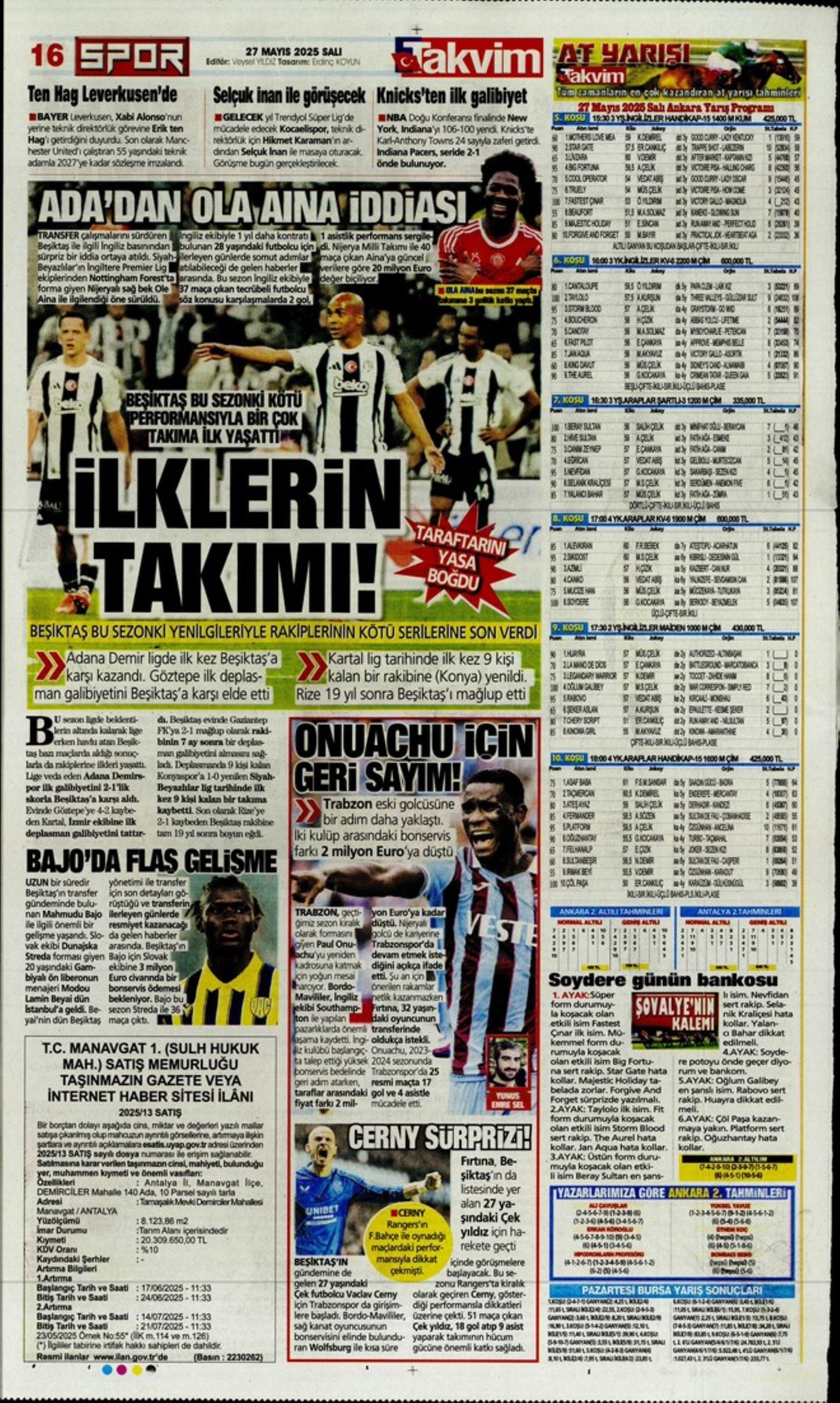 Sporda günün manşetleri: 'Mourinho galiba gidici'