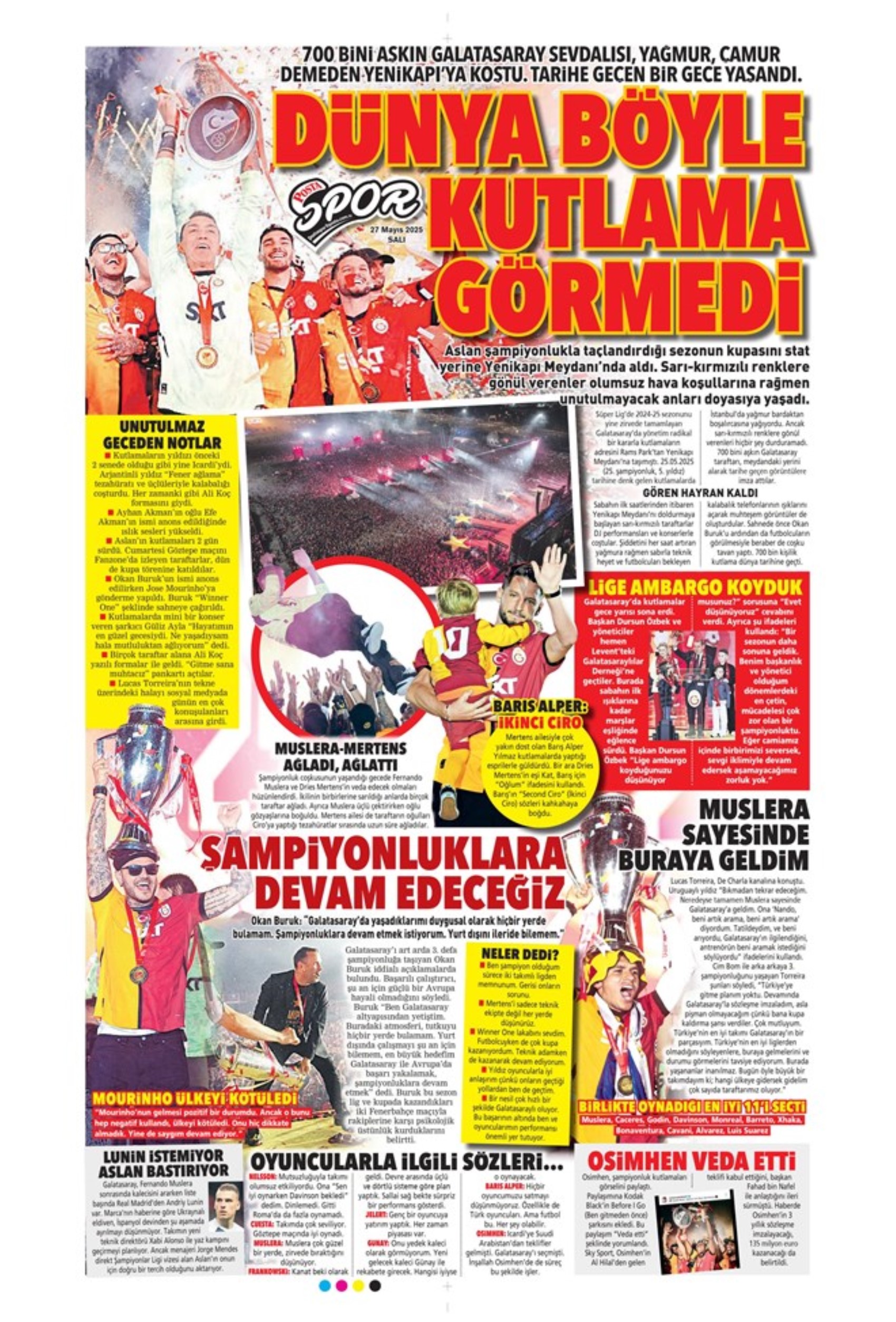 Sporda günün manşetleri: 'Mourinho galiba gidici'