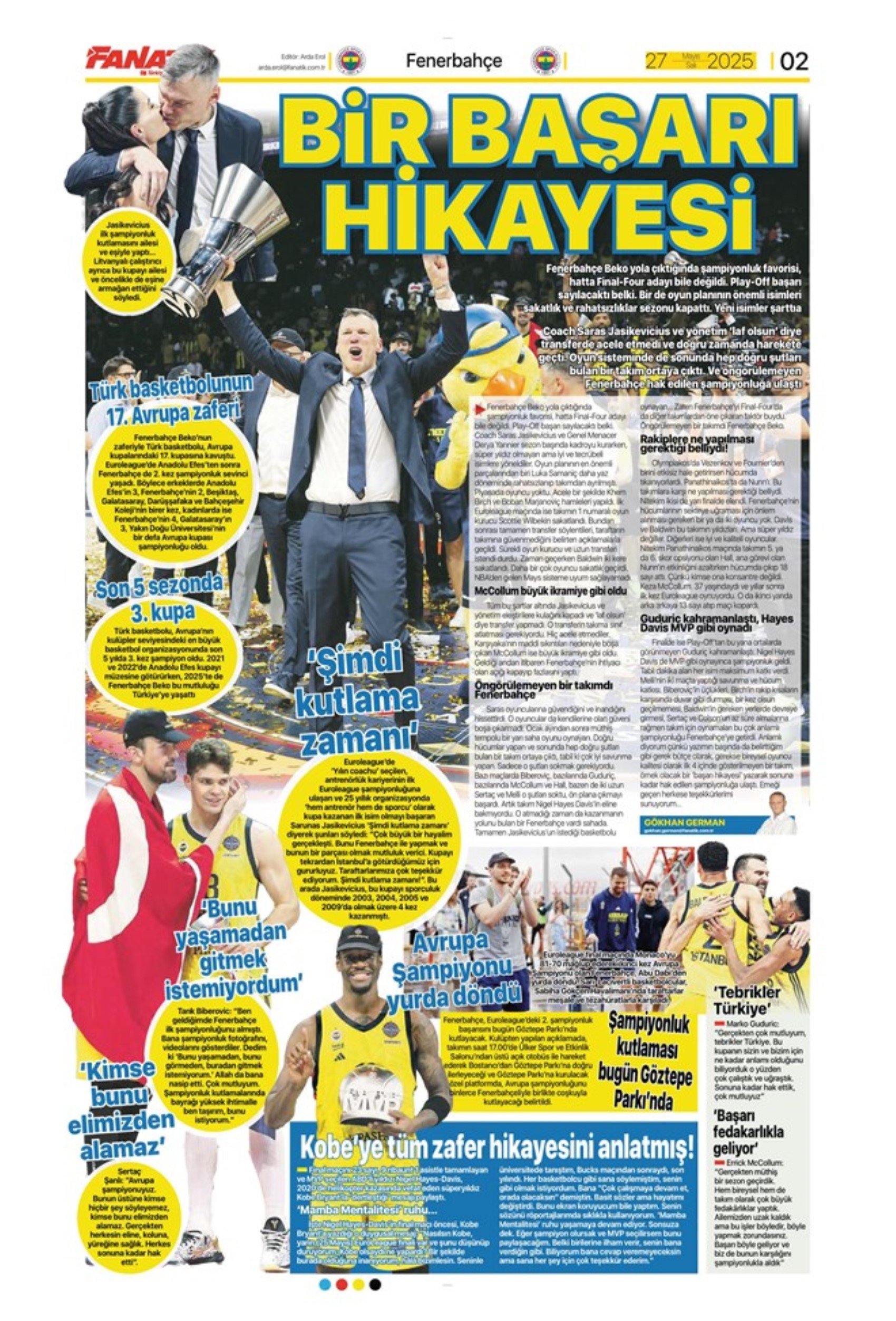 Sporda günün manşetleri: 'Mourinho galiba gidici'