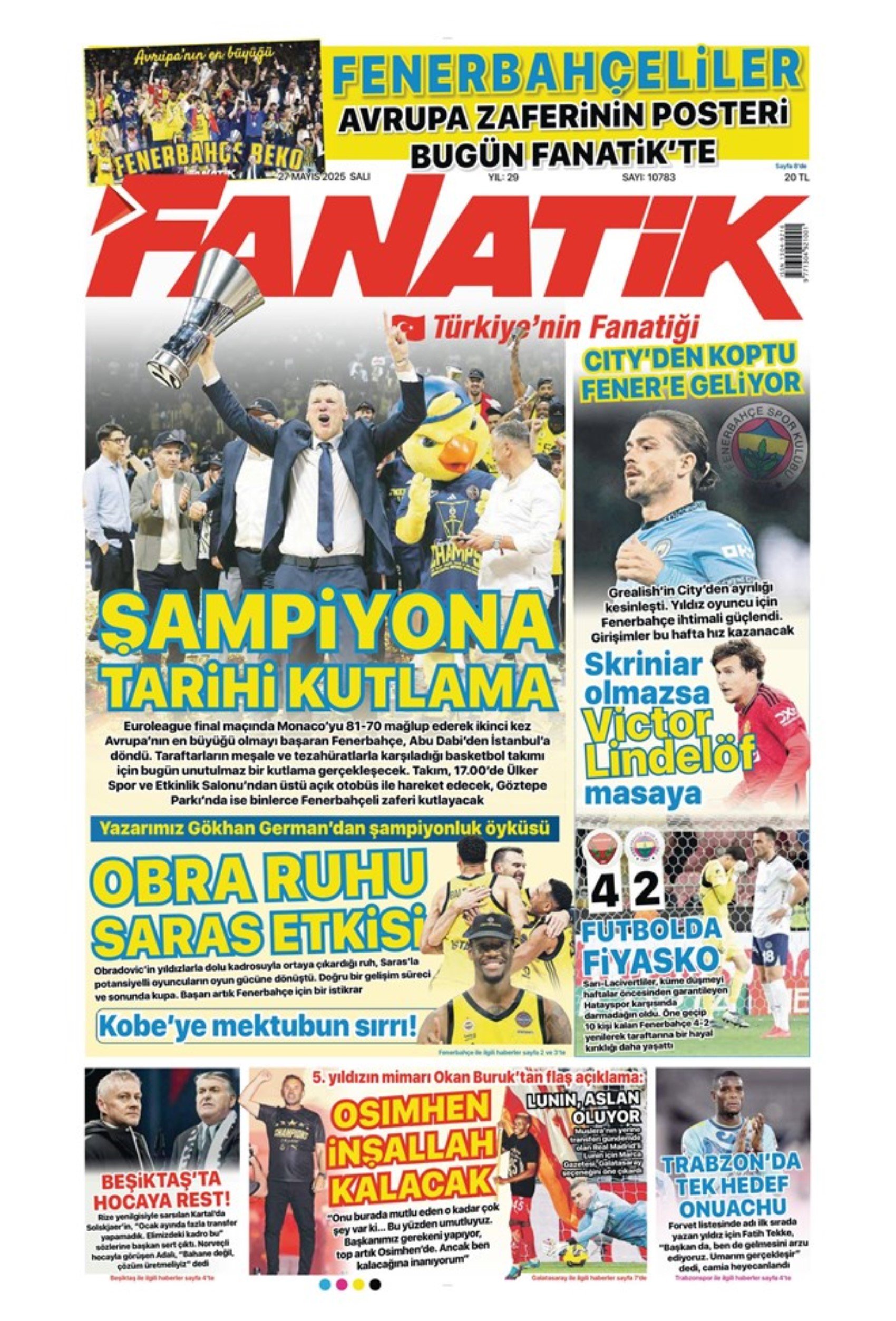 Sporda günün manşetleri: 'Mourinho galiba gidici'