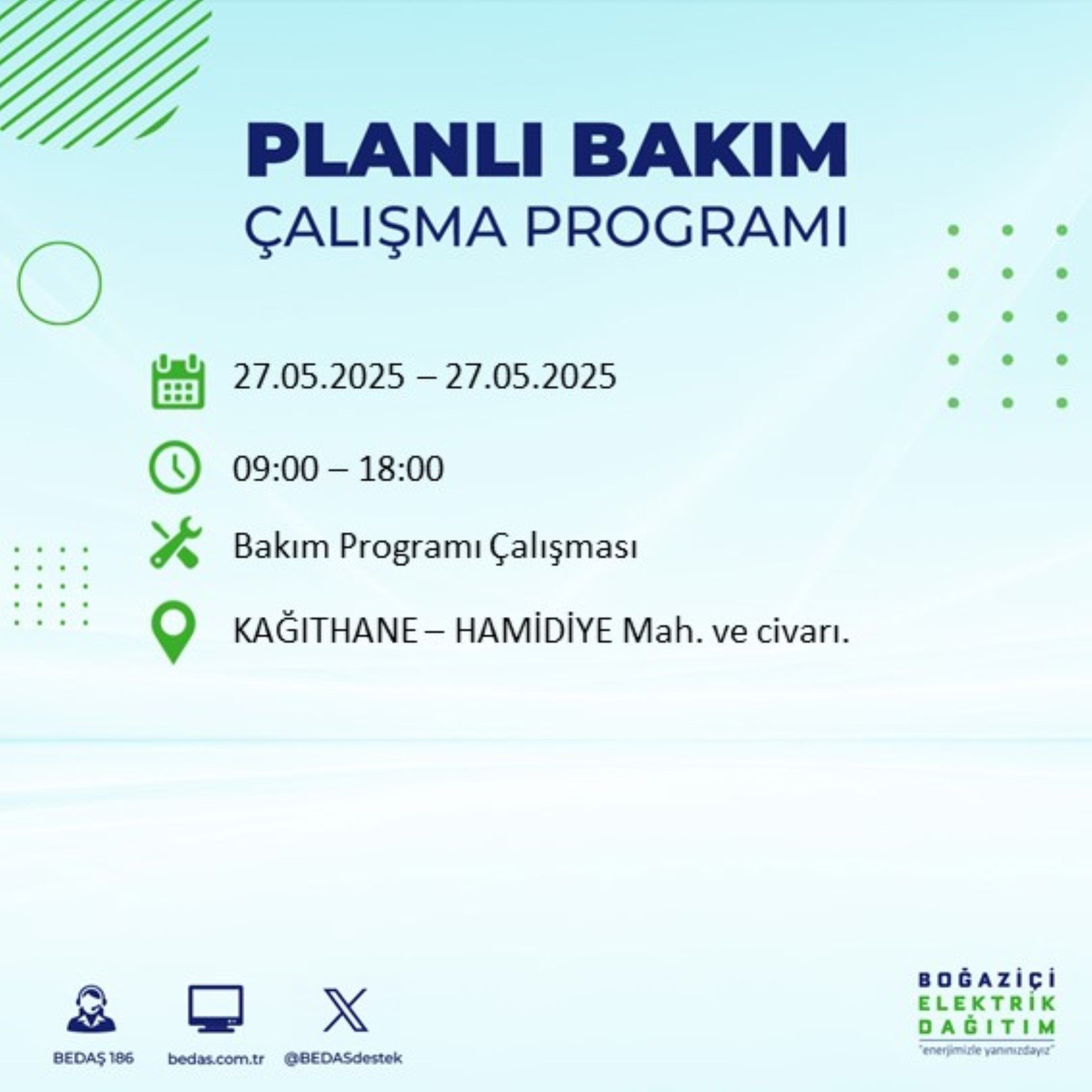 BEDAŞ paylaştı: İstanbul'da 27 Mayıs Salı günü elektrik kesintisi yaşanacak ilçeler