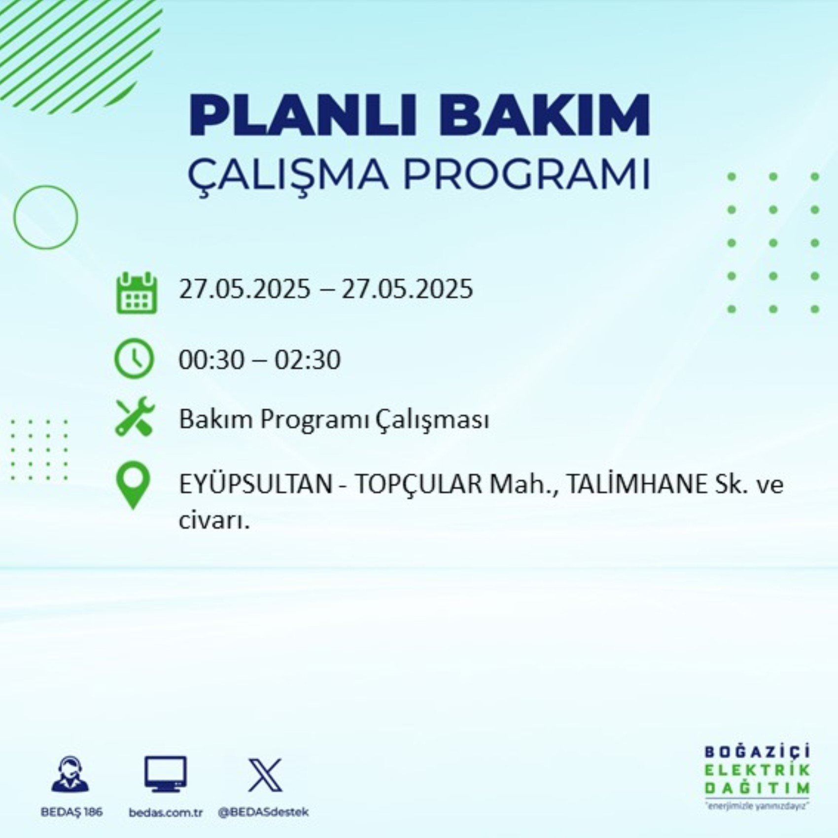 BEDAŞ paylaştı: İstanbul'da 27 Mayıs Salı günü elektrik kesintisi yaşanacak ilçeler