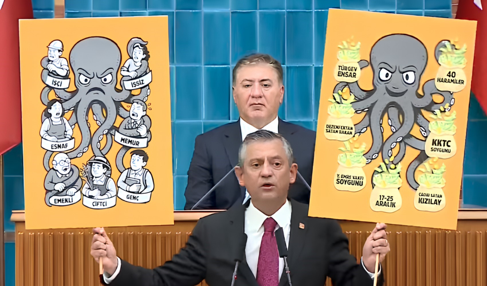 Son Dakika... Özgür Özel AKP'li belediyelerin yolsuzluklarını ifşa etti! Erdoğan'a 'ahtapotu' böyle gösterdi!